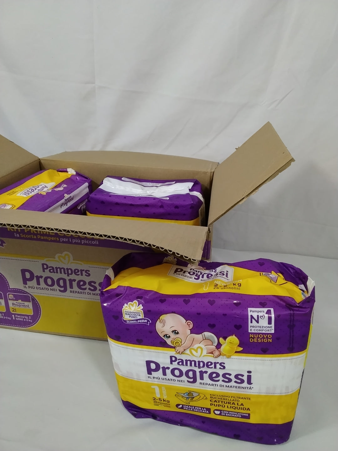 Pampers Progressi Kit Prime Coccole 84 Pannolini | Taglia 1 + 2 | Nuovi