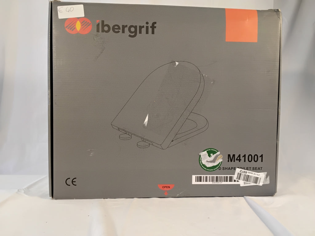 Ibergrif M41001 Copriwater Universale a Forma D con Chiusura Soft Close | Nuovo