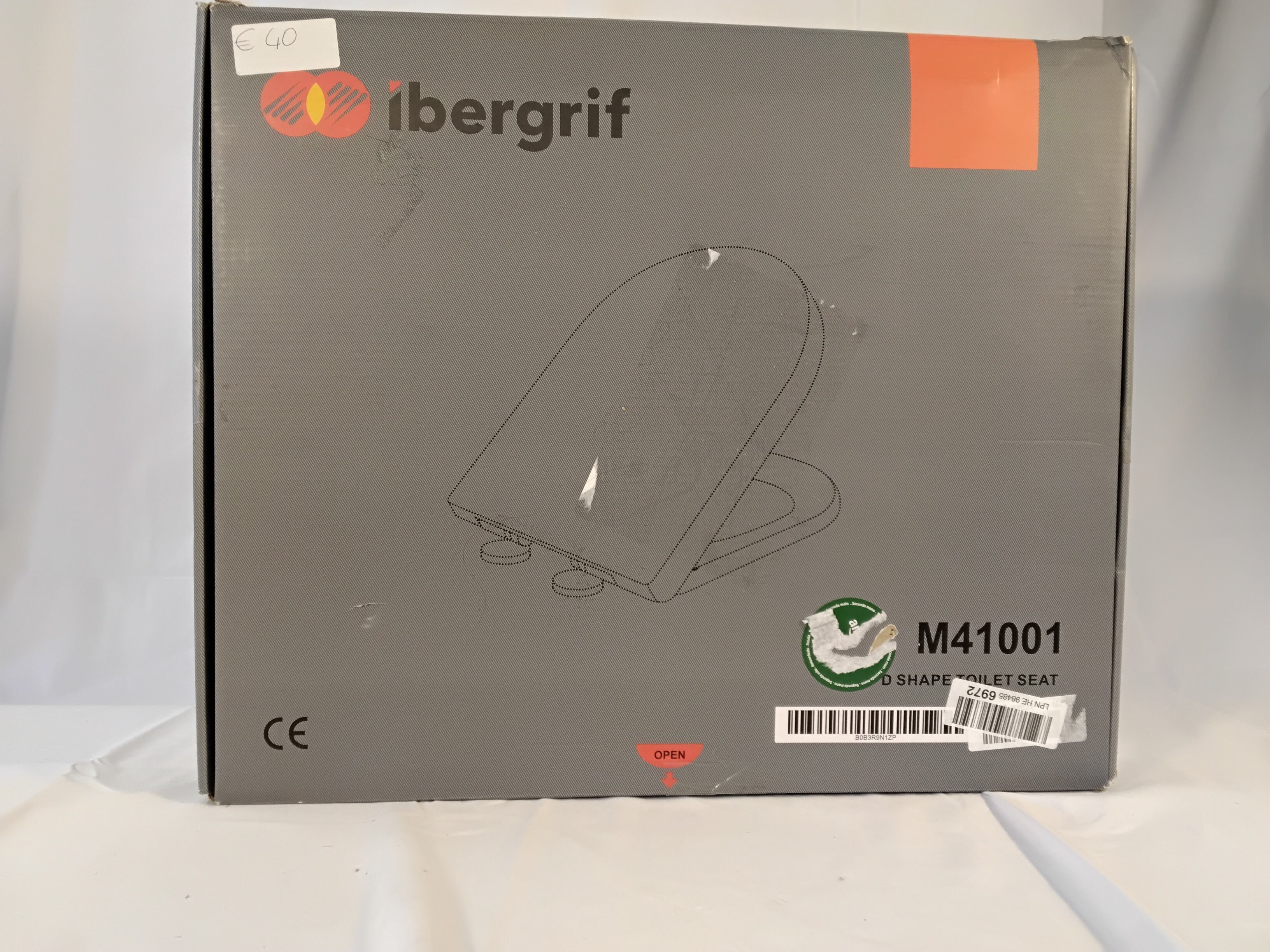 Ibergrif M41001 Copriwater Universale a Forma D con Chiusura Soft Close | Nuovo
