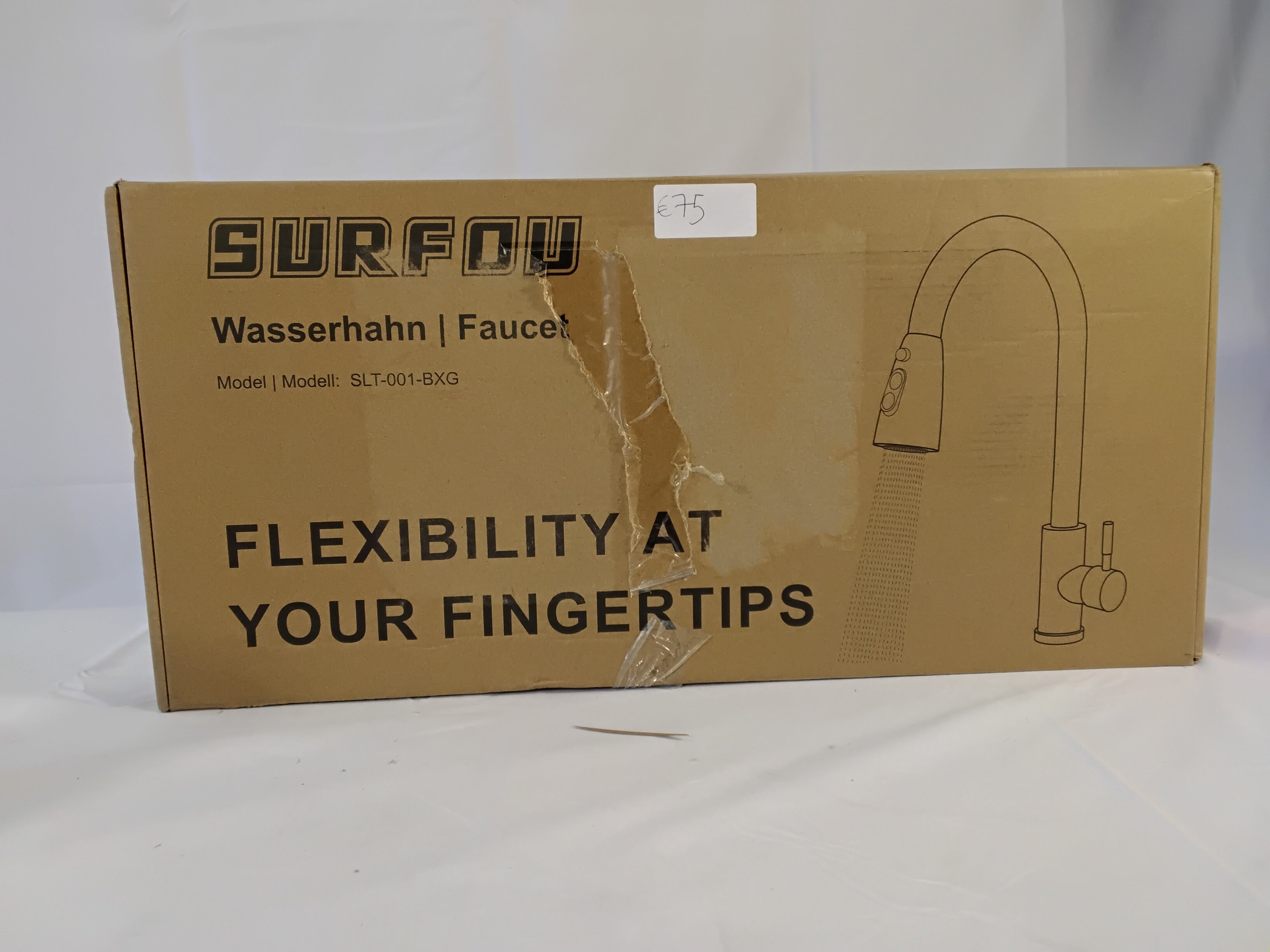 SURFOUY Rubinetto Cucina Estraibile Acciaio Inox Satinato | Doccetta a 2 Getti | Modello SLT-001-BXG