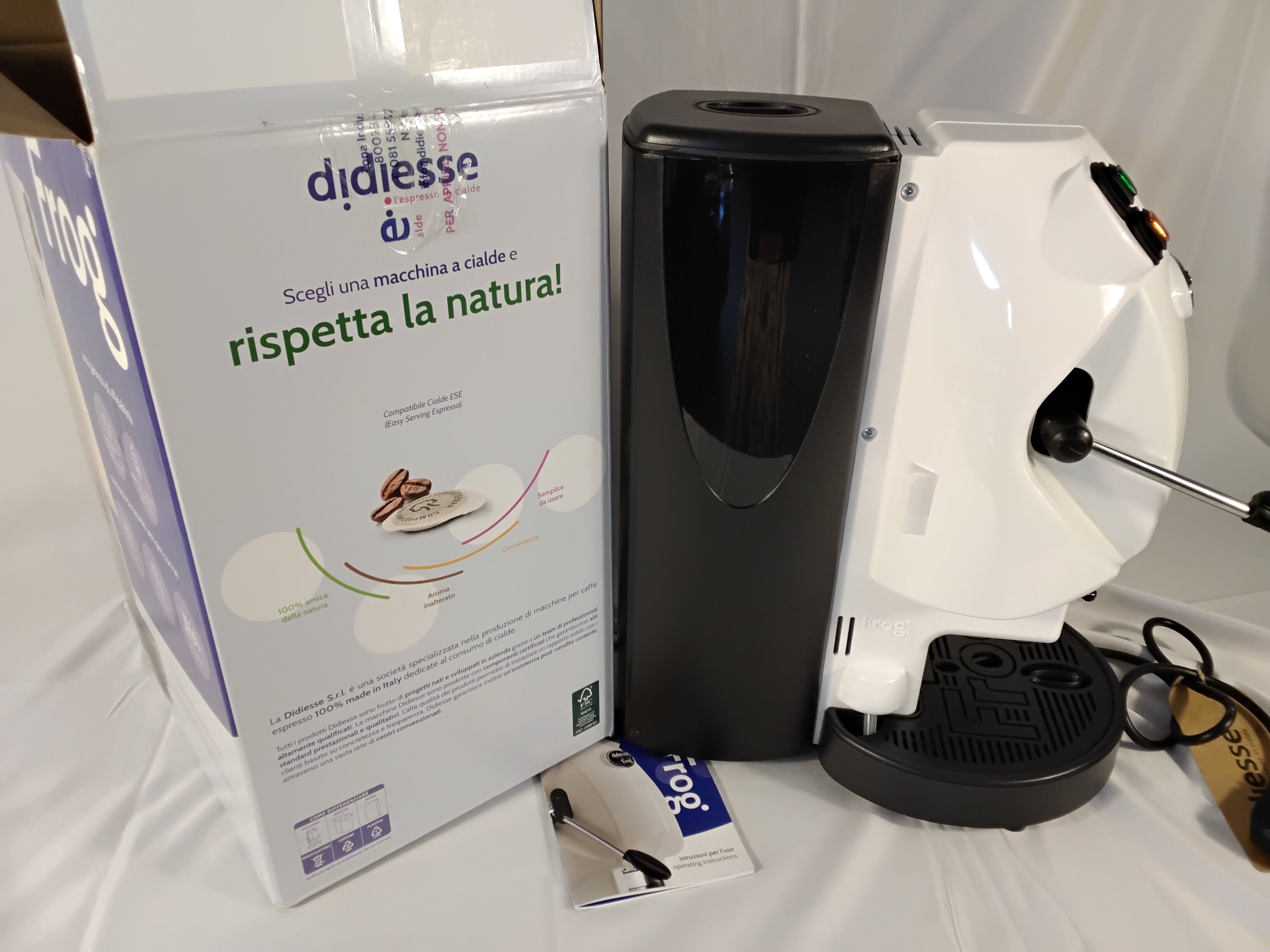 Didiesse Frog Revolution Base Bianca | Macchina da Caffè a Cialde E.S.E. 44 mm | Made in Italy | Ottime Condizioni
