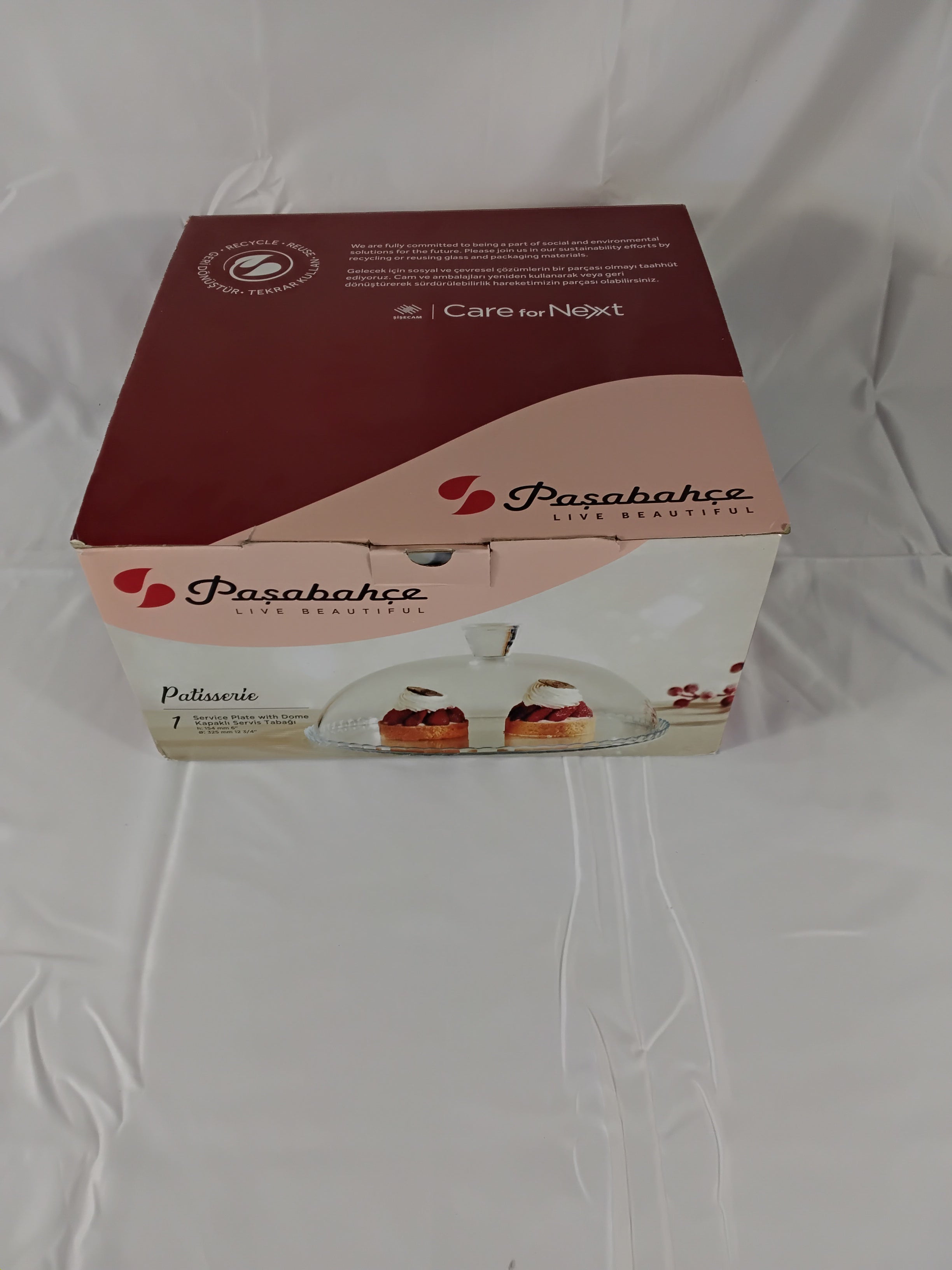 Pasabahce Patisserie 95200 | Alzata Portatorta in Vetro con Campana Ø32 cm | Nuova