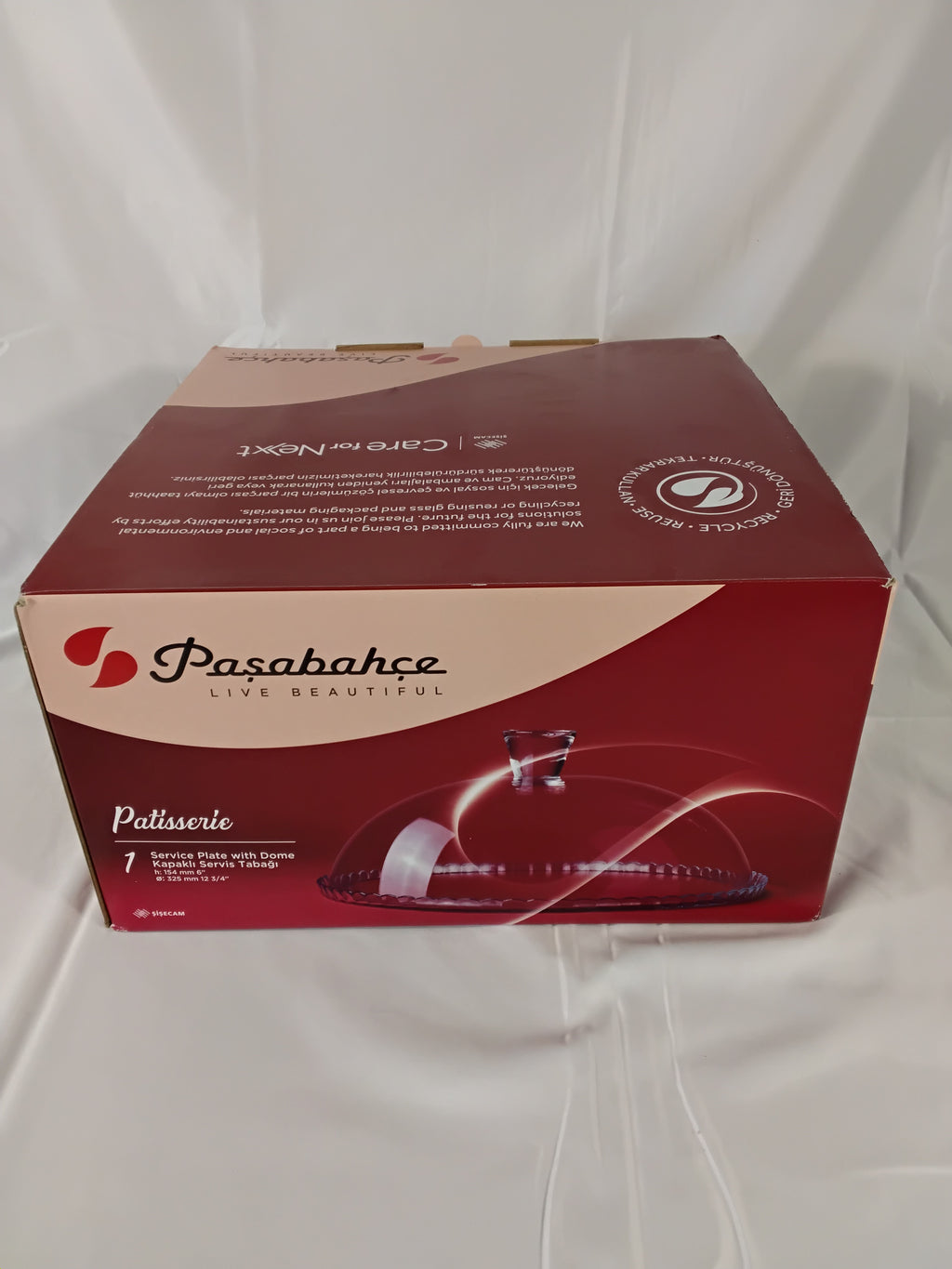 Pasabahce Patisserie 95200 | Alzata Portatorta in Vetro con Campana Ø32 cm | Nuova