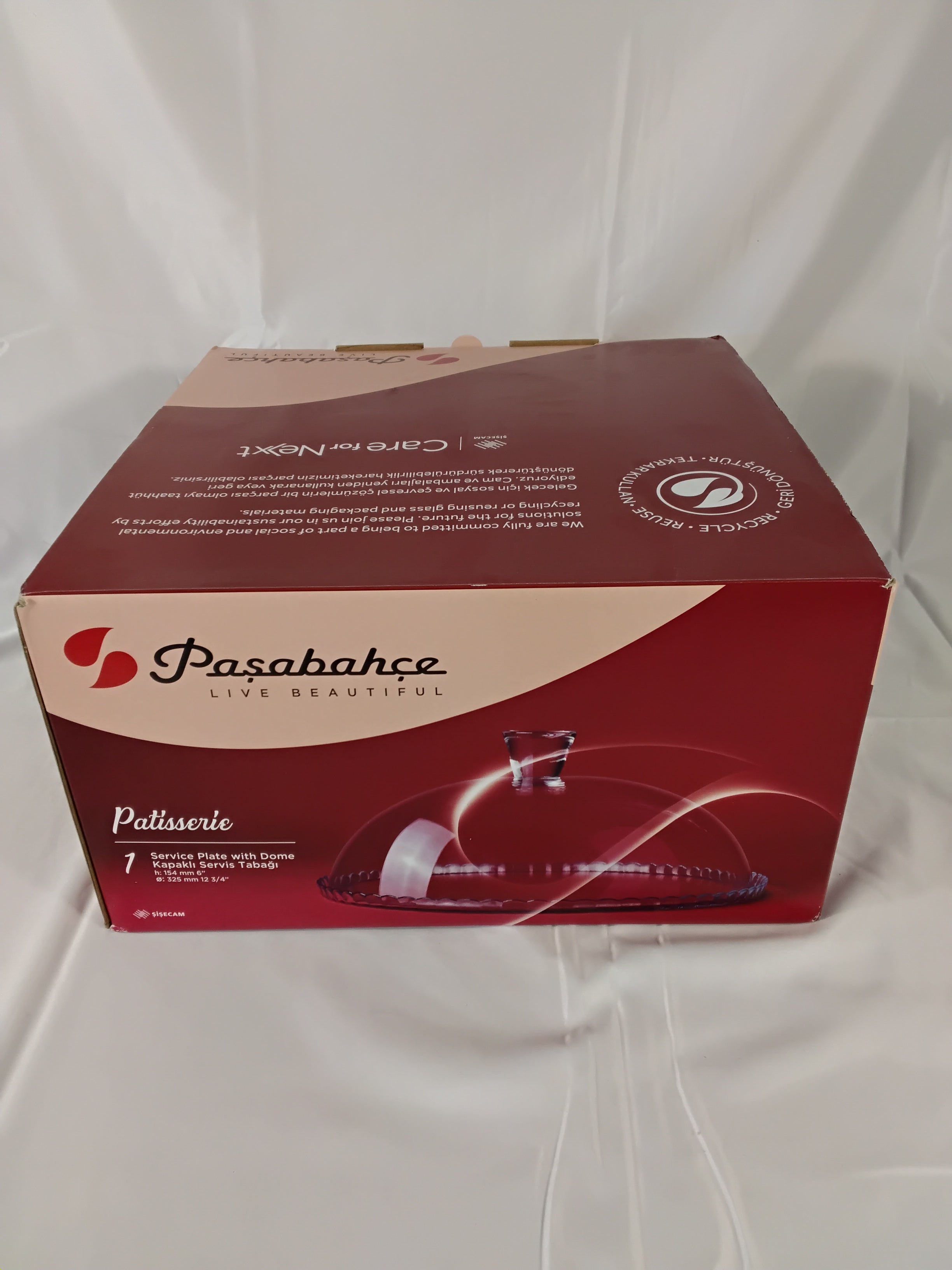 Pasabahce Patisserie 95200 | Alzata Portatorta in Vetro con Campana Ø32 cm | Nuova