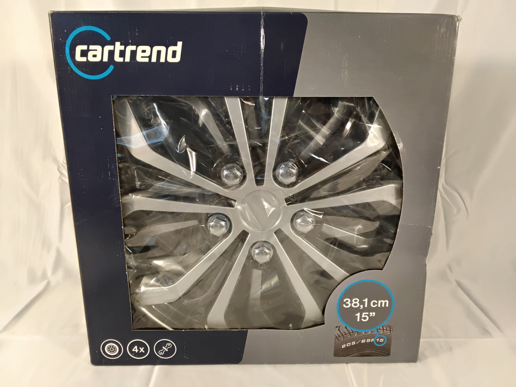 Copricerchi Cartrend Dayton 15" | Set 4 Copricerchi | Nero/Argento | Nuovi