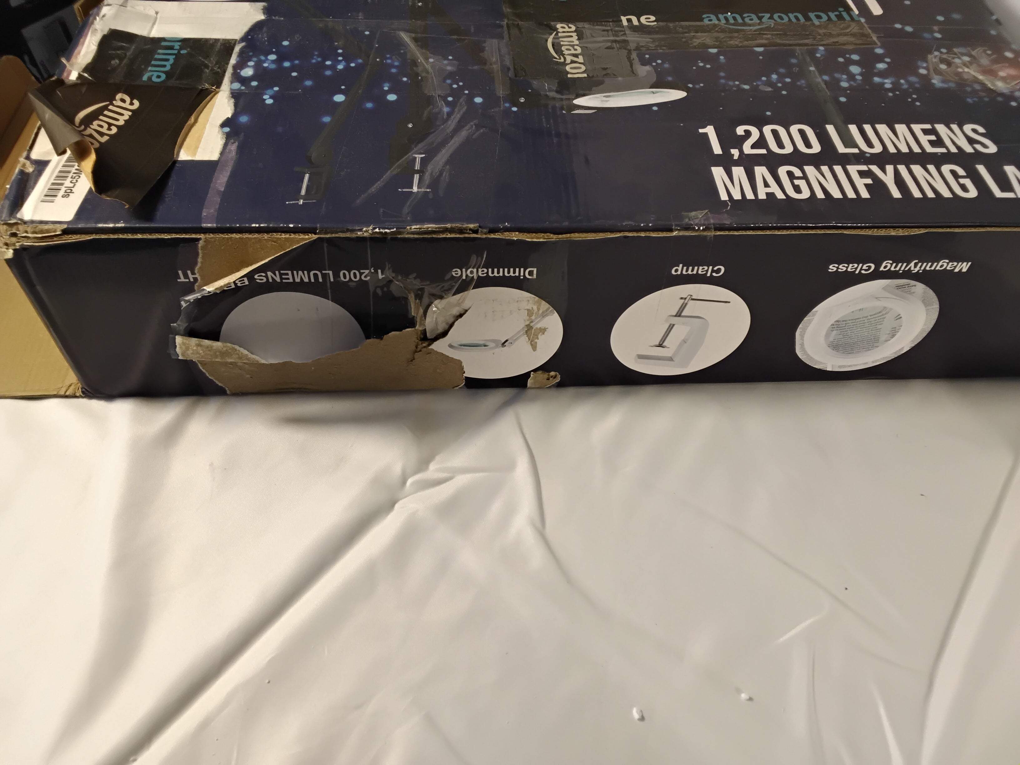 Neatfi Lampada LED con Lente d'Ingrandimento 1.200 Lumen | Braccio Orientabile con Morsetto | Bianca | Nuova