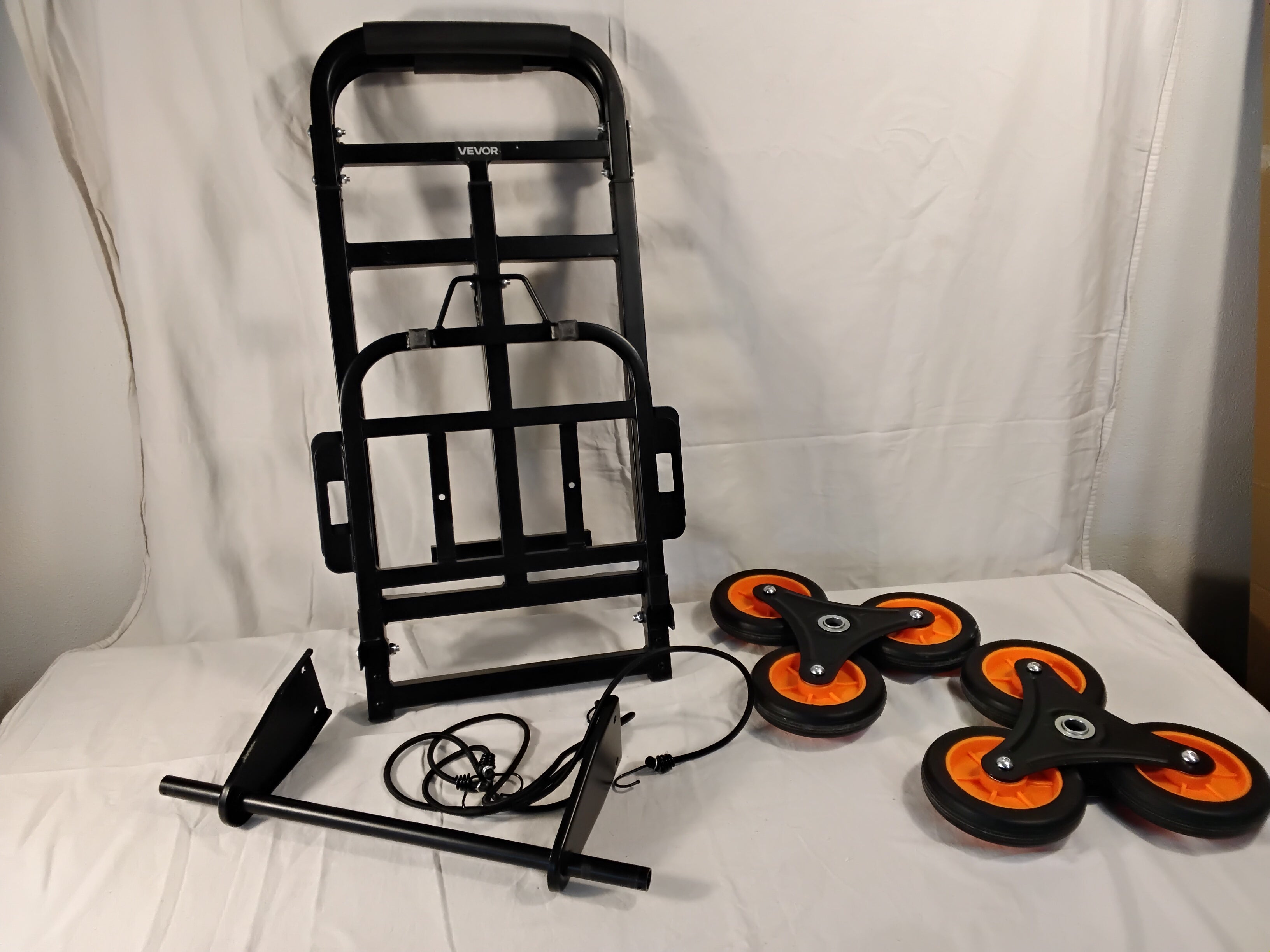 VEVOR KT-2025D Carrello Saliscale Pieghevole con Ruote Triple | Portapacchi Professionale | Come Nuovo