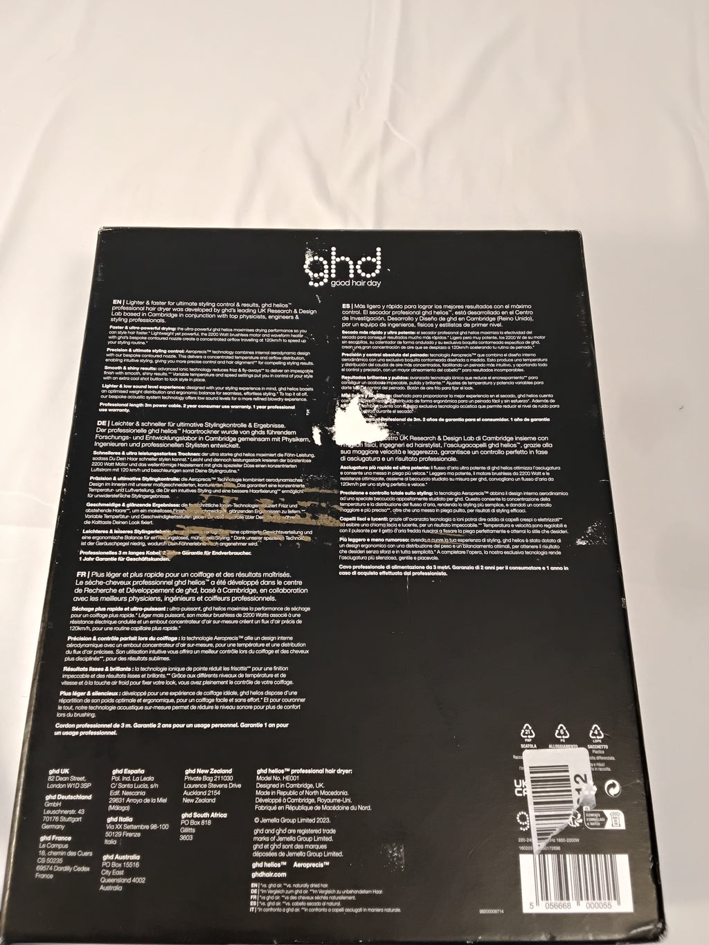 GHD Helios Professional Hair Dryer Bianco/Rose Gold | Usato Perfettamente Funzionante