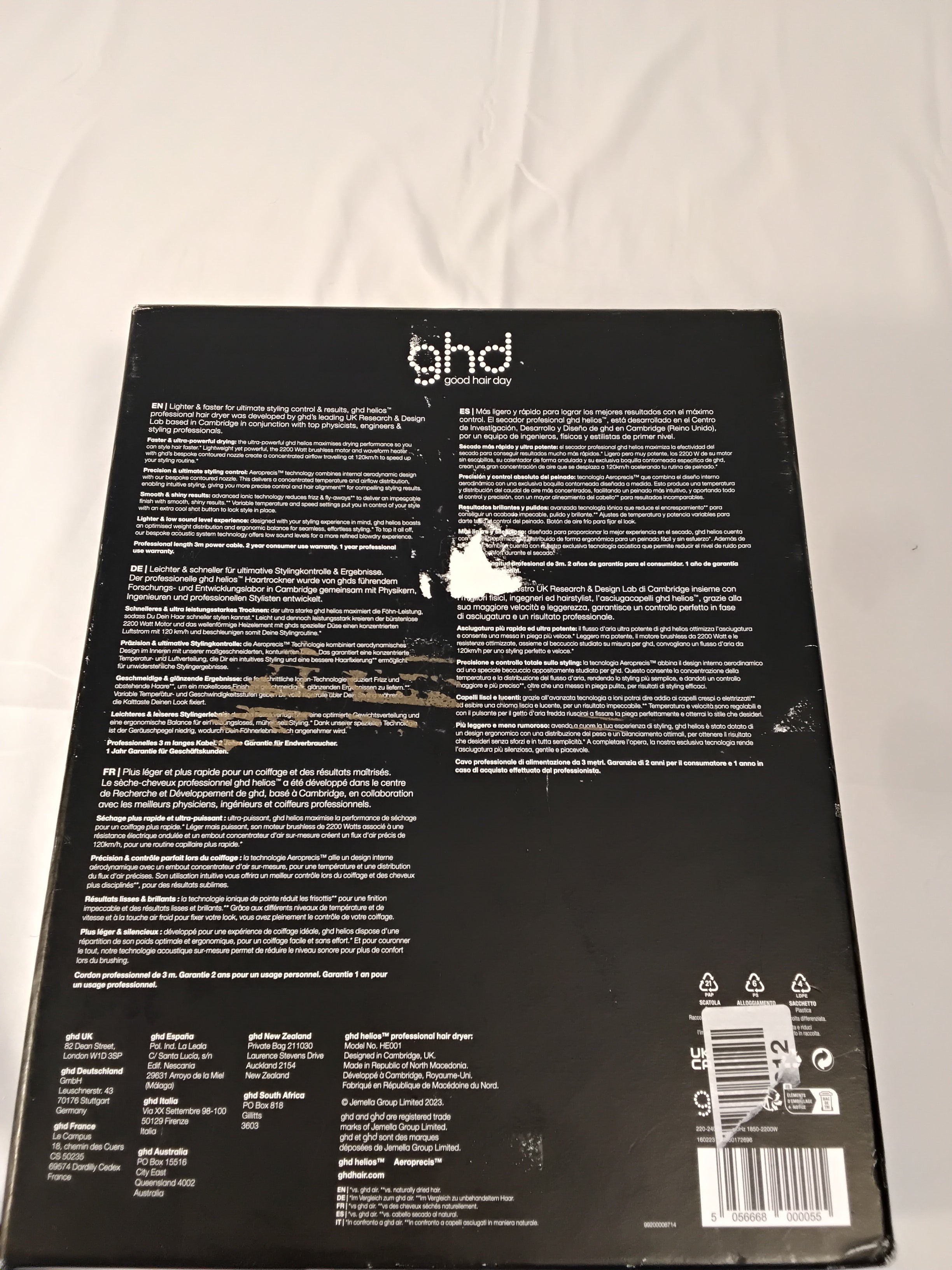 GHD Helios Professional Hair Dryer Bianco/Rose Gold | Usato Perfettamente Funzionante