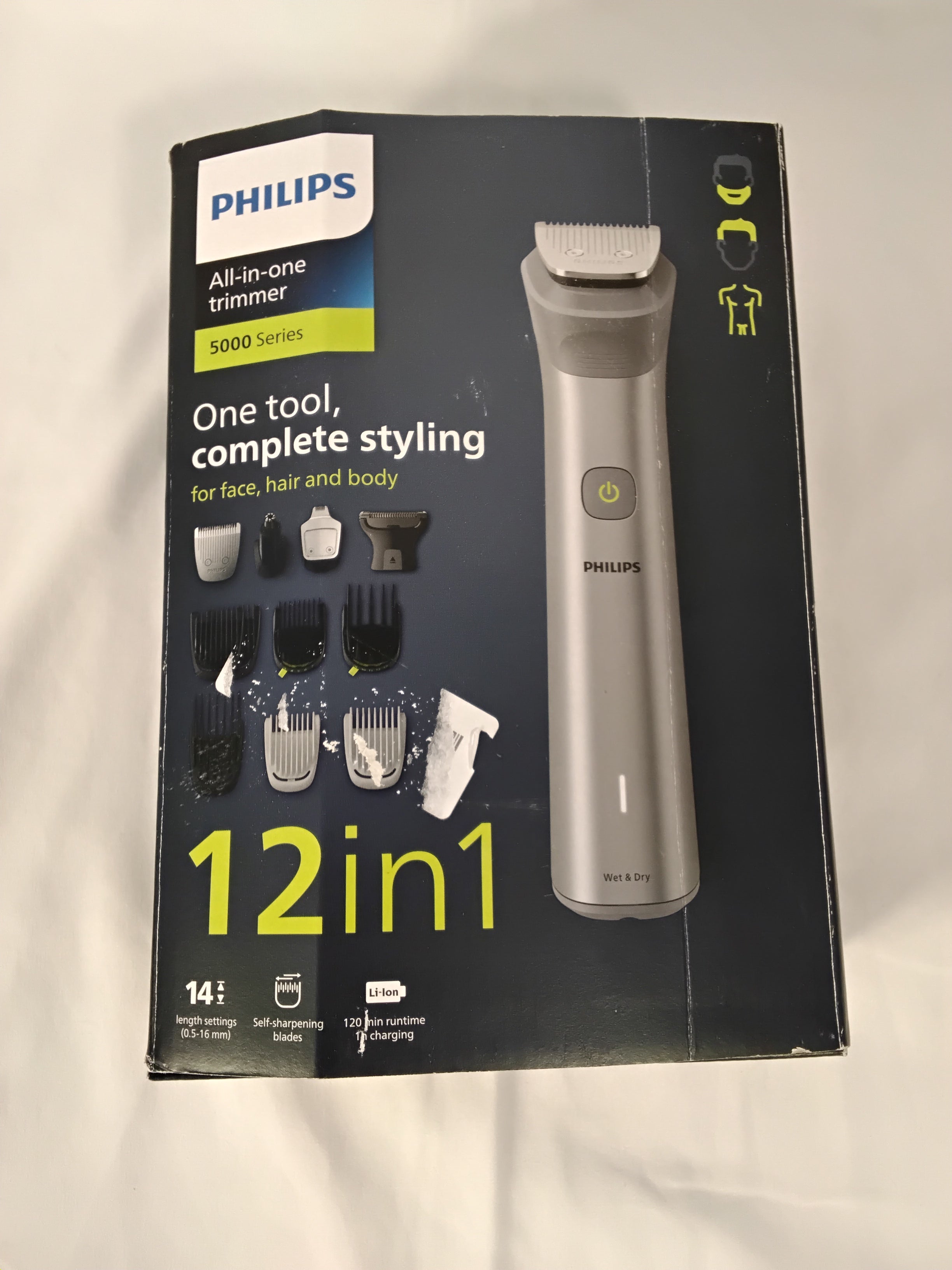Philips All-in-One Trimmer Serie 5000 MG5950/15 | Regolabarba e Tagliacapelli 12 in 1 Wet &amp; Dry | Usato Perfettamente Funzionante