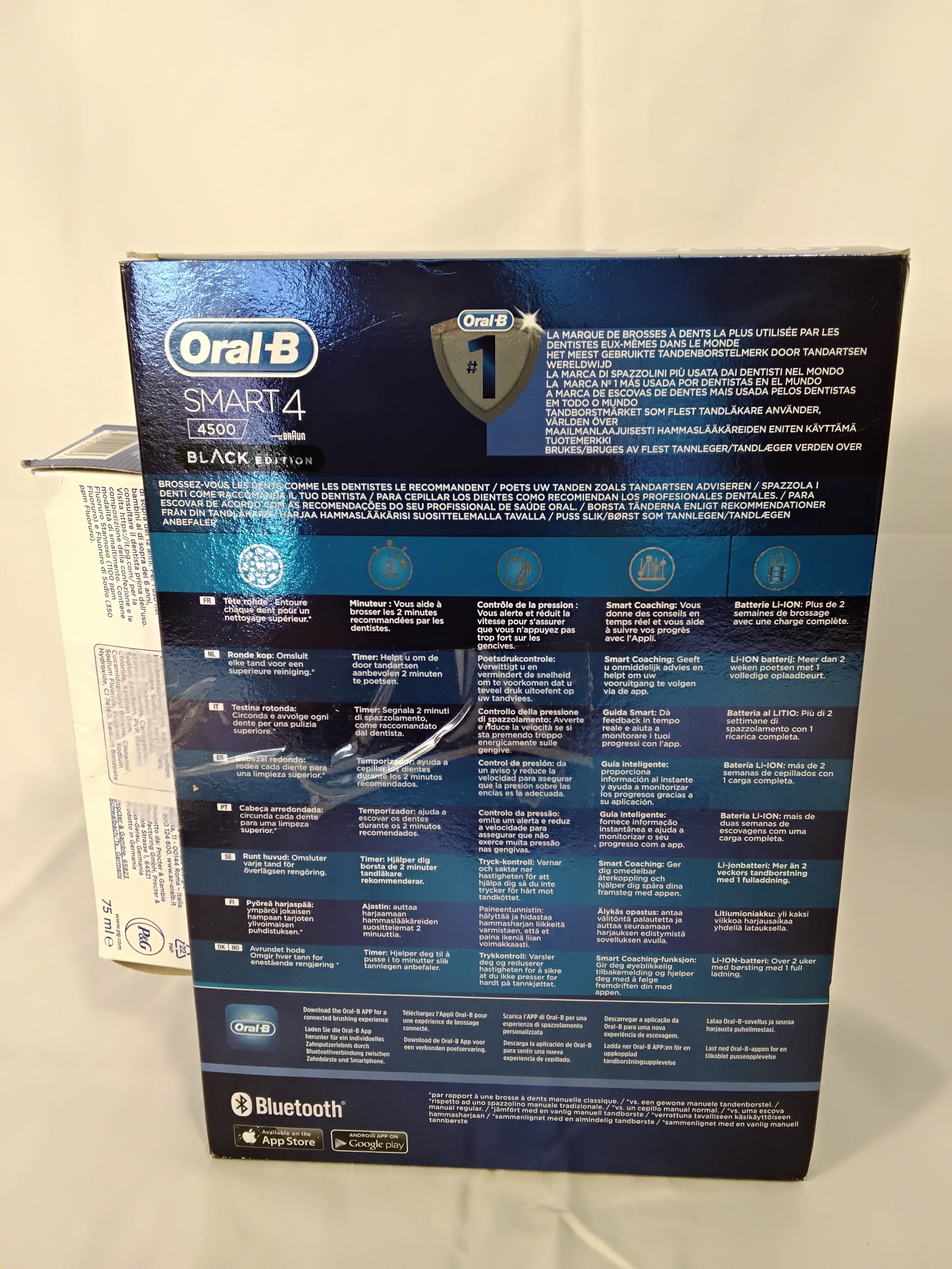Oral-B Smart 4 4500 Black Edition | Spazzolino Elettrico Bluetooth con Custodia da Viaggio | Nuovo
