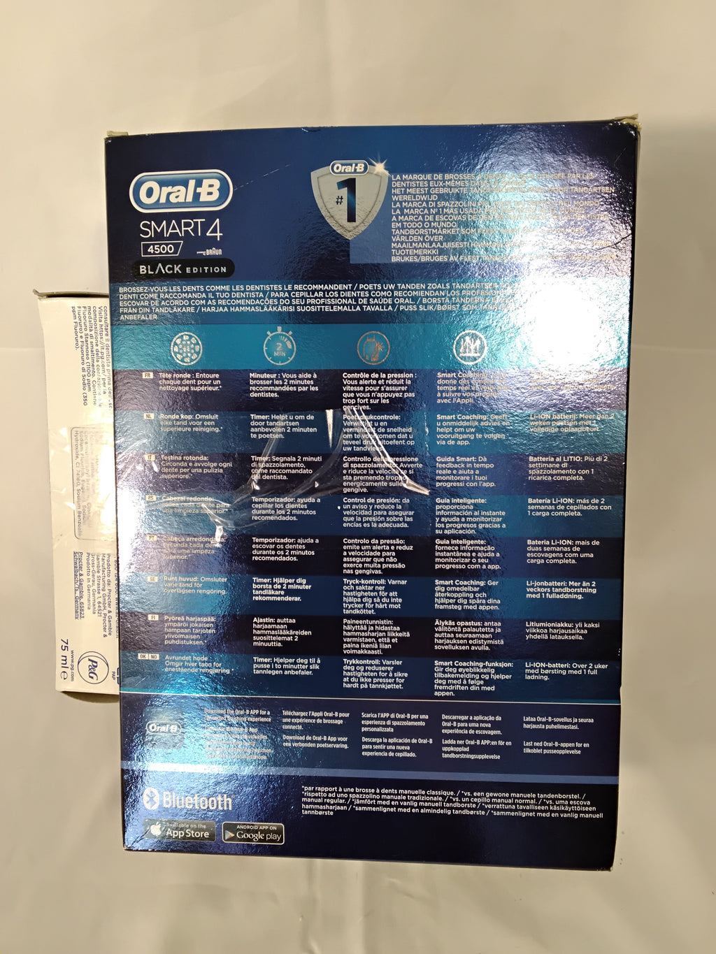 Oral-B Smart 4 4500 Black Edition | Spazzolino Elettrico Bluetooth con Custodia da Viaggio | Nuovo