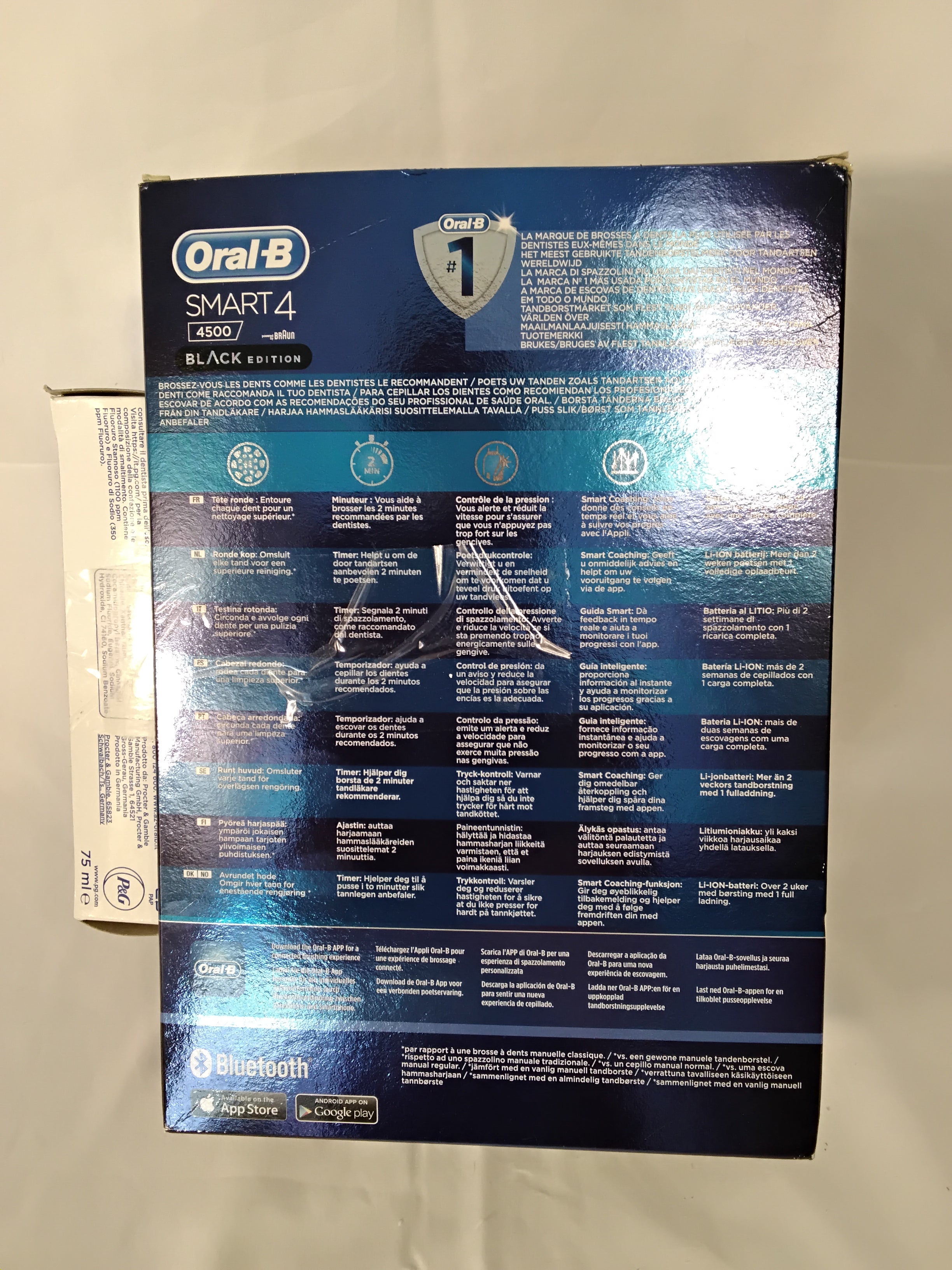 Oral-B Smart 4 4500 Black Edition | Spazzolino Elettrico Bluetooth con Custodia da Viaggio | Nuovo