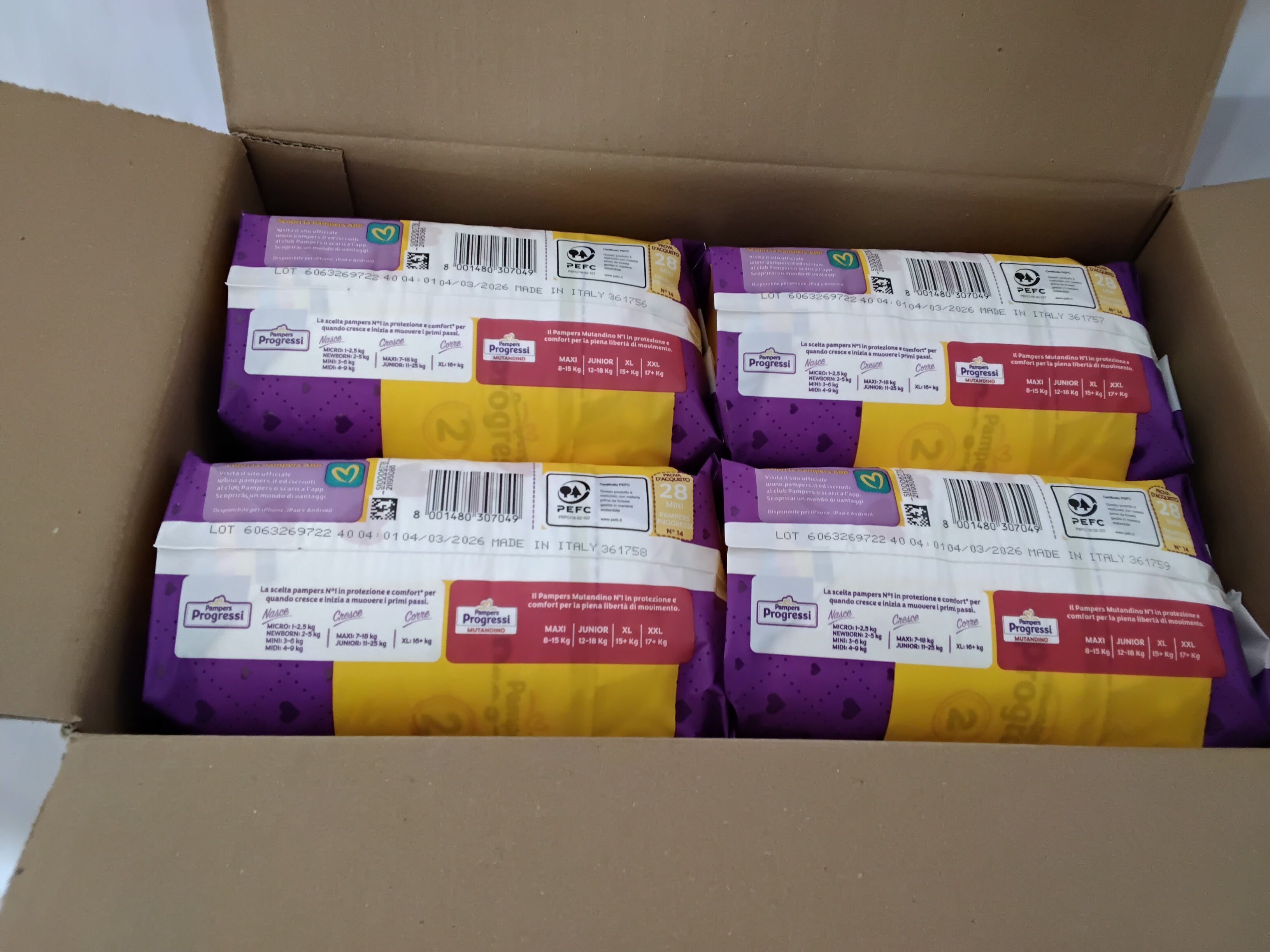 Pampers Progressi Taglia 2 Mini (3-6 kg) | 112 Pannolini | Nuovi