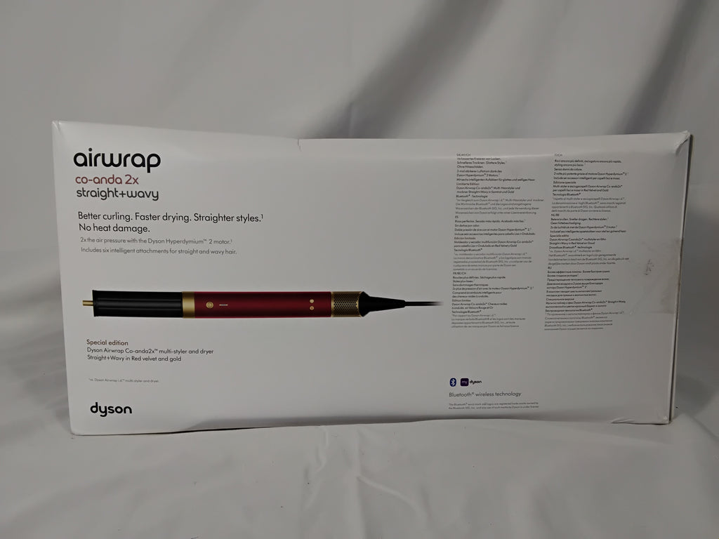 Dyson Airwrap Co-anda2x Straight+Wavy Special Edition Red Velvet &amp; Gold | Pari al Nuovo
