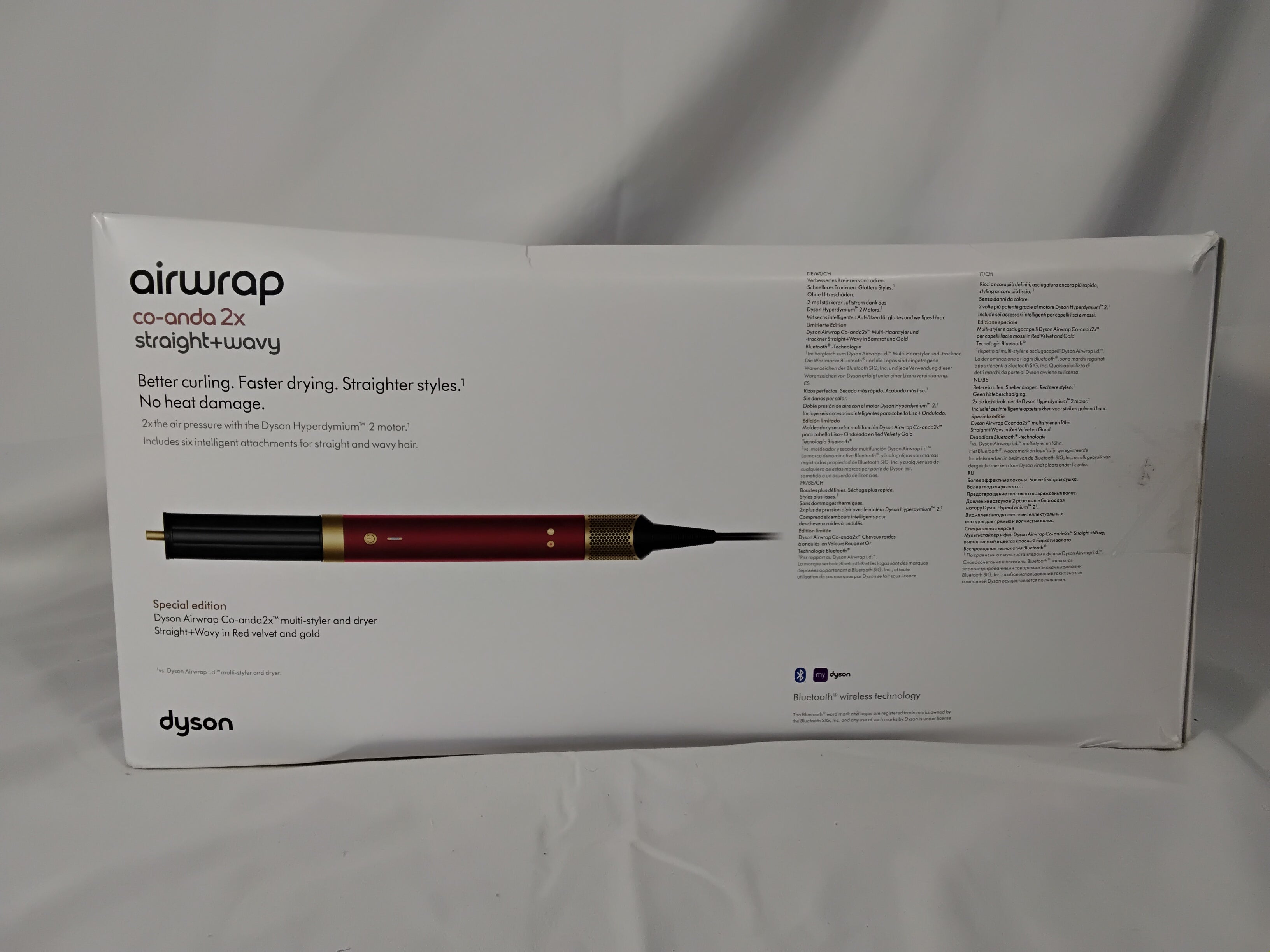 Dyson Airwrap Co-anda2x Straight+Wavy Special Edition Red Velvet &amp; Gold | Pari al Nuovo