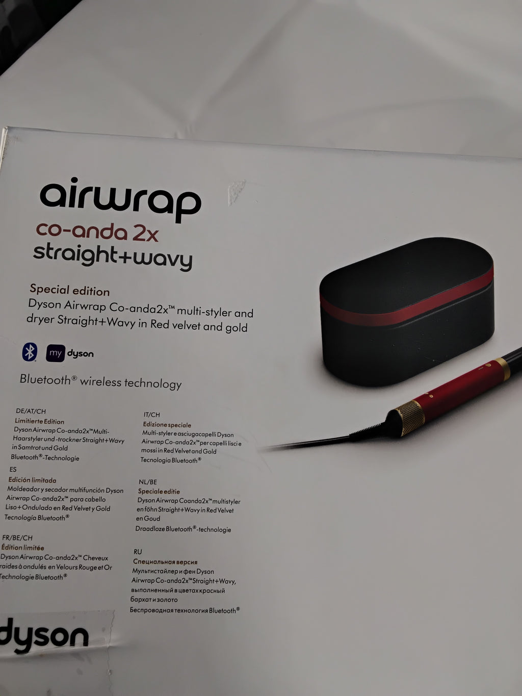 Dyson Airwrap Co-anda2x Straight+Wavy Special Edition Red Velvet &amp; Gold | Pari al Nuovo