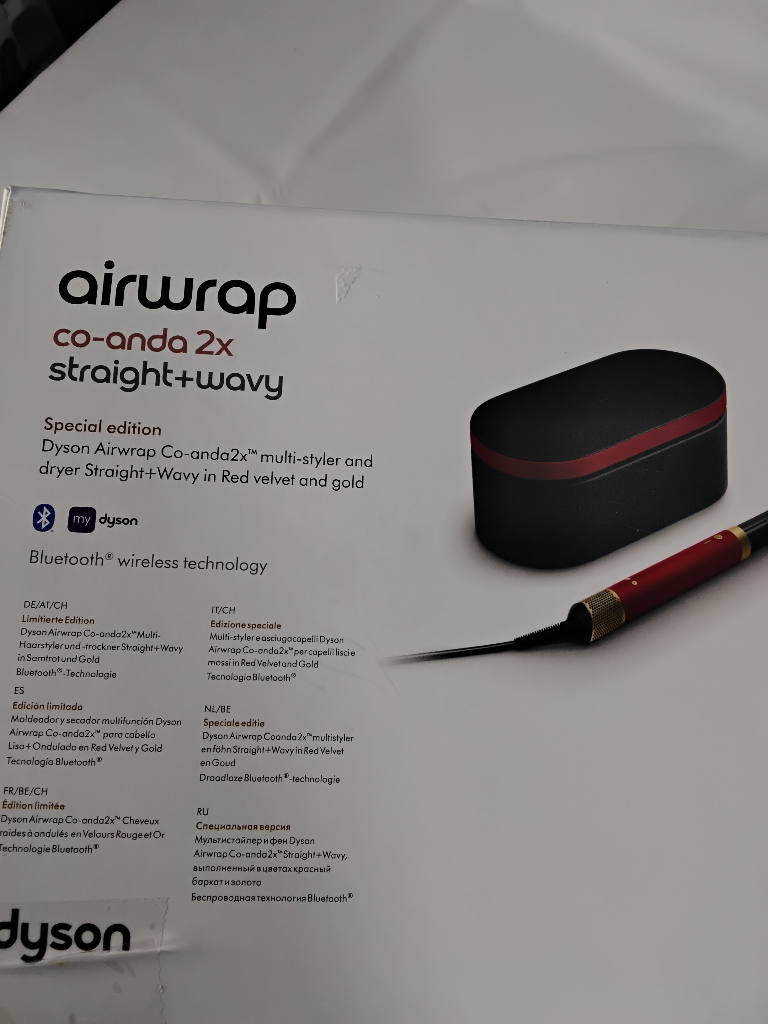 Dyson Airwrap Co-anda2x Straight+Wavy Special Edition Red Velvet &amp; Gold | Pari al Nuovo