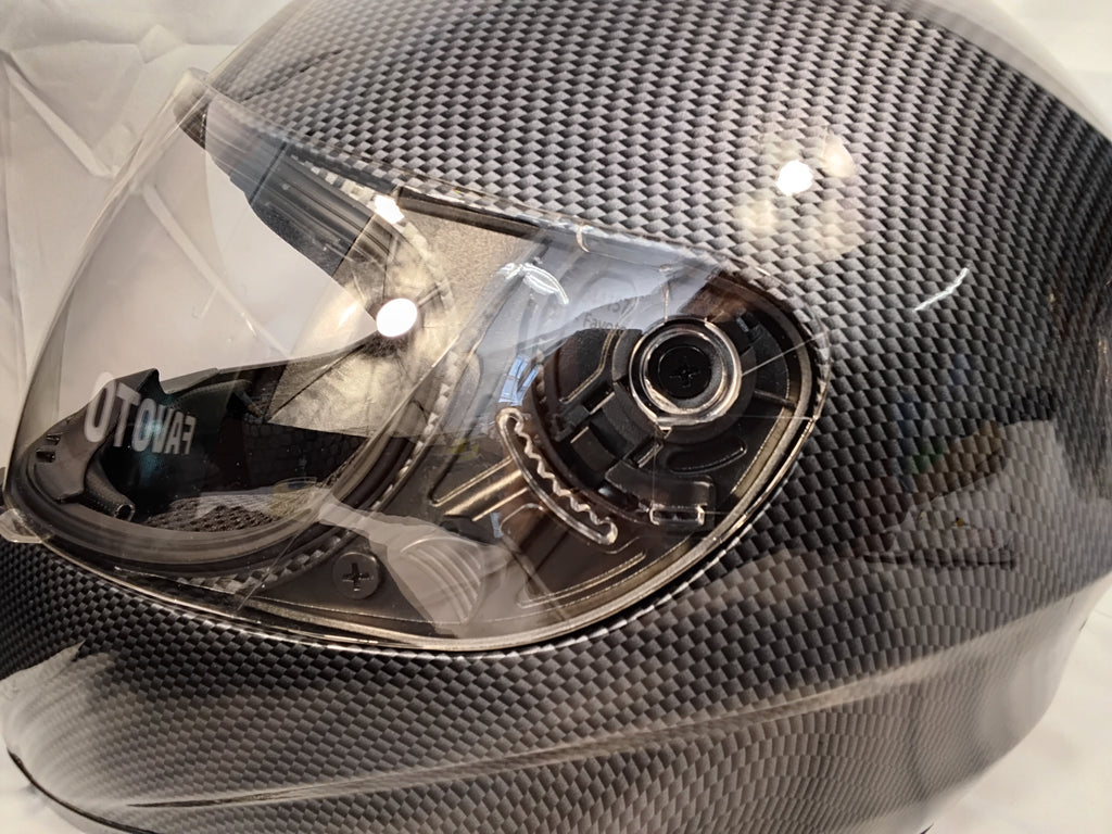 Favoto Casco Integrale Moto ECE 22.06 Effetto Fibra di Carbonio Taglia L (59-60 cm) | Pari al Nuovo