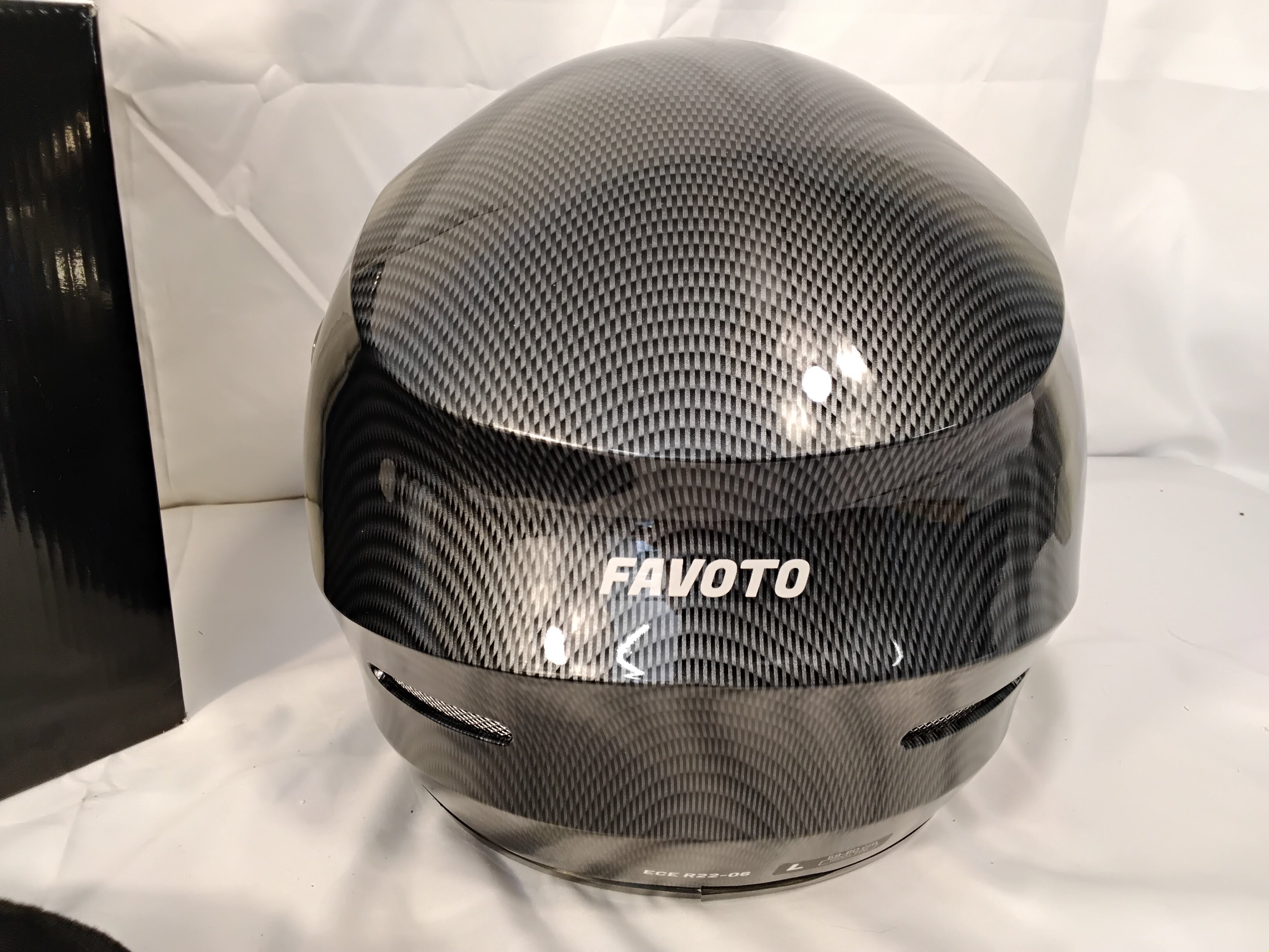 Favoto Casco Integrale Moto ECE 22.06 Effetto Fibra di Carbonio Taglia L (59-60 cm) | Pari al Nuovo