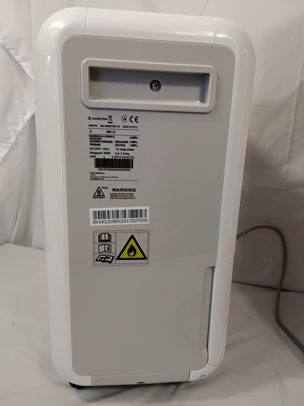 Ariston DEOS EVO 12 Deumidificatore 12L/24h | Pari al Nuovo
