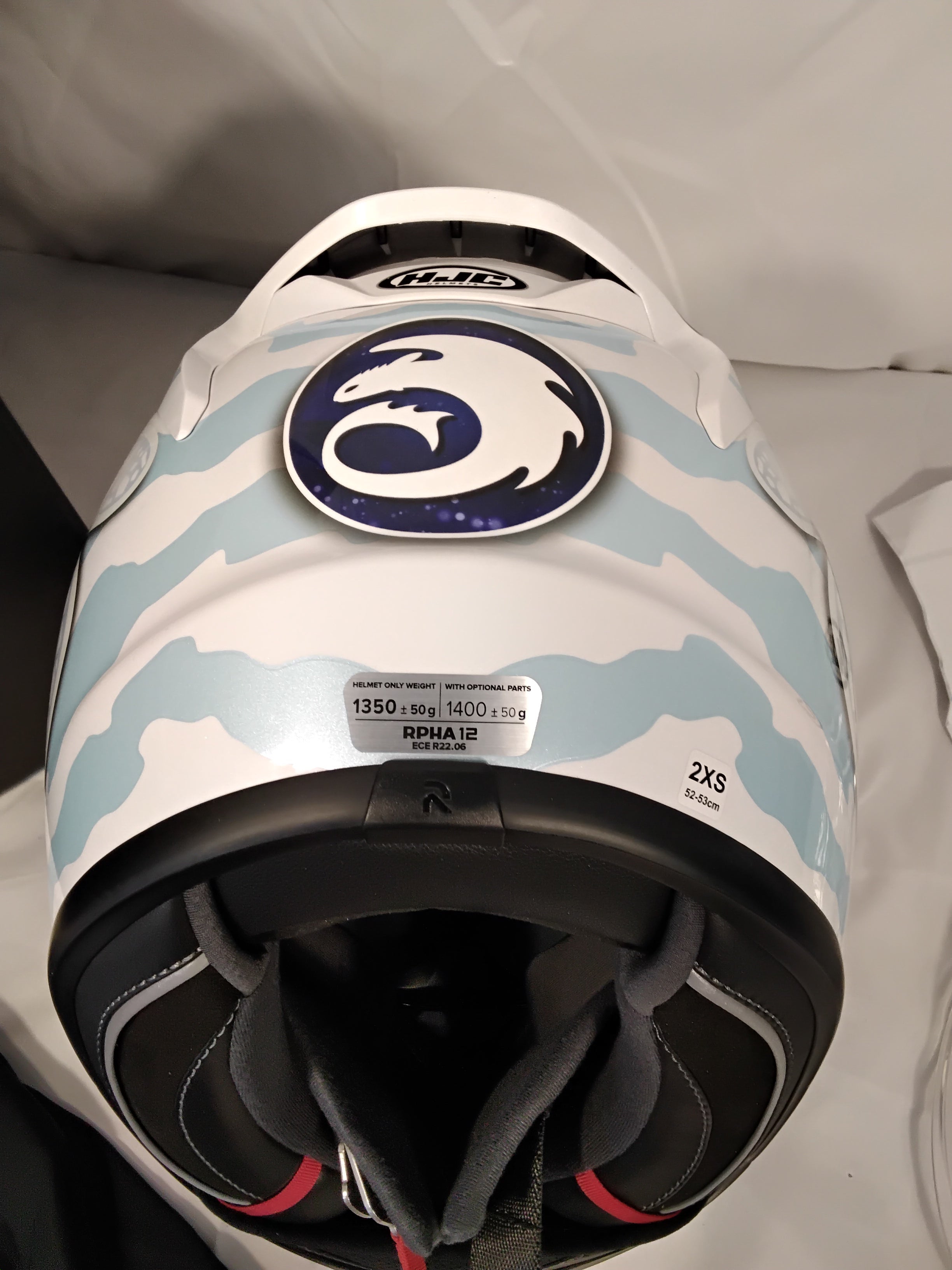 HJC RPHA 12 Light Fury Universal MC2 Casco Integrale Moto | Taglia XXS (52-53 cm) | ECE 22.06 | Nuovo PE
