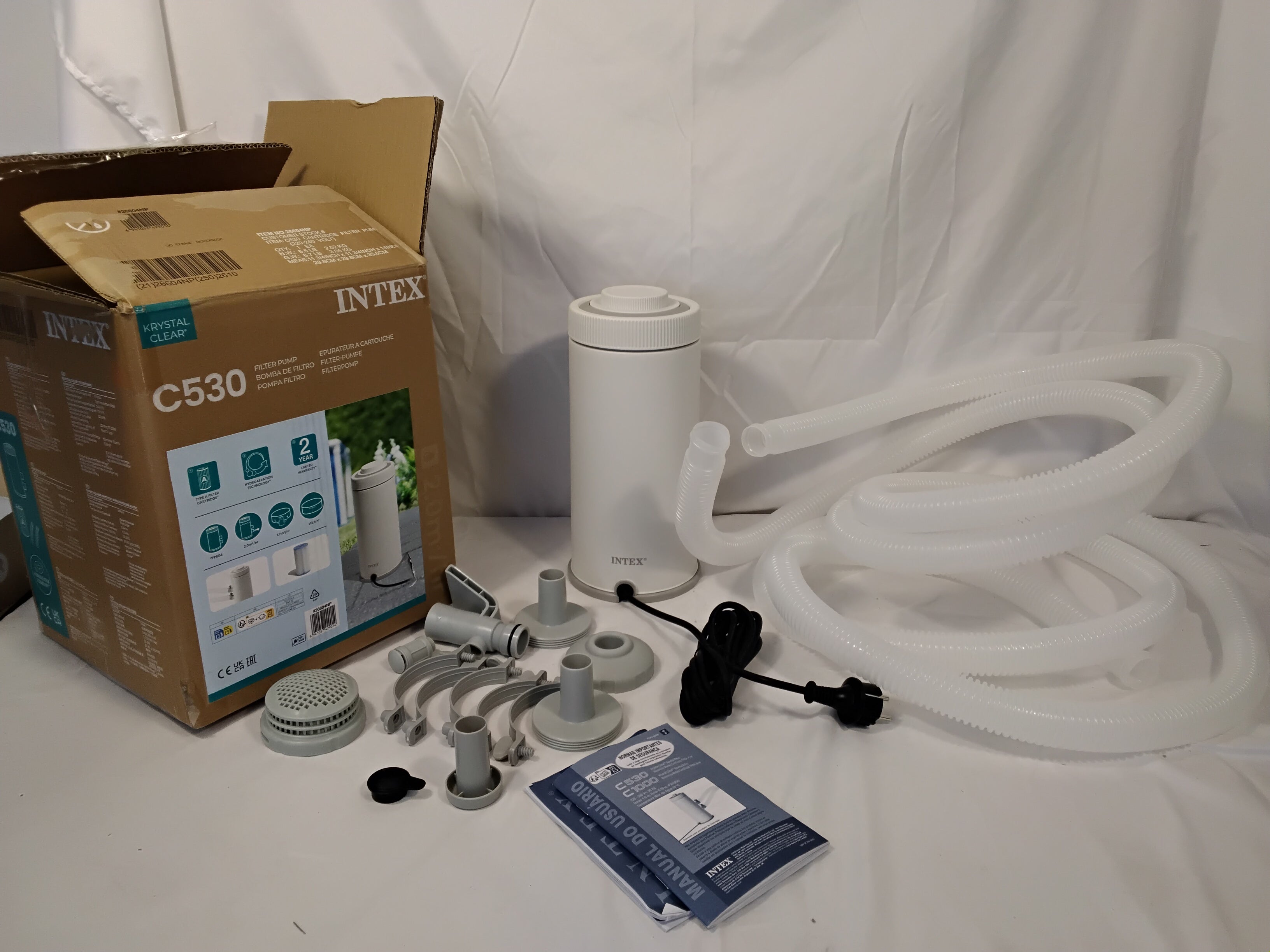 Intex Krystal Clear C530 Pompa Filtro a Cartuccia 2.006 L/h per Piscine Fuori Terra | Nuova