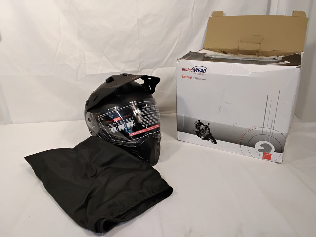 Casco Integrale Adventure ProtectWEAR V331 Nero Opaco con Doppia Visiera | Buone Condizioni