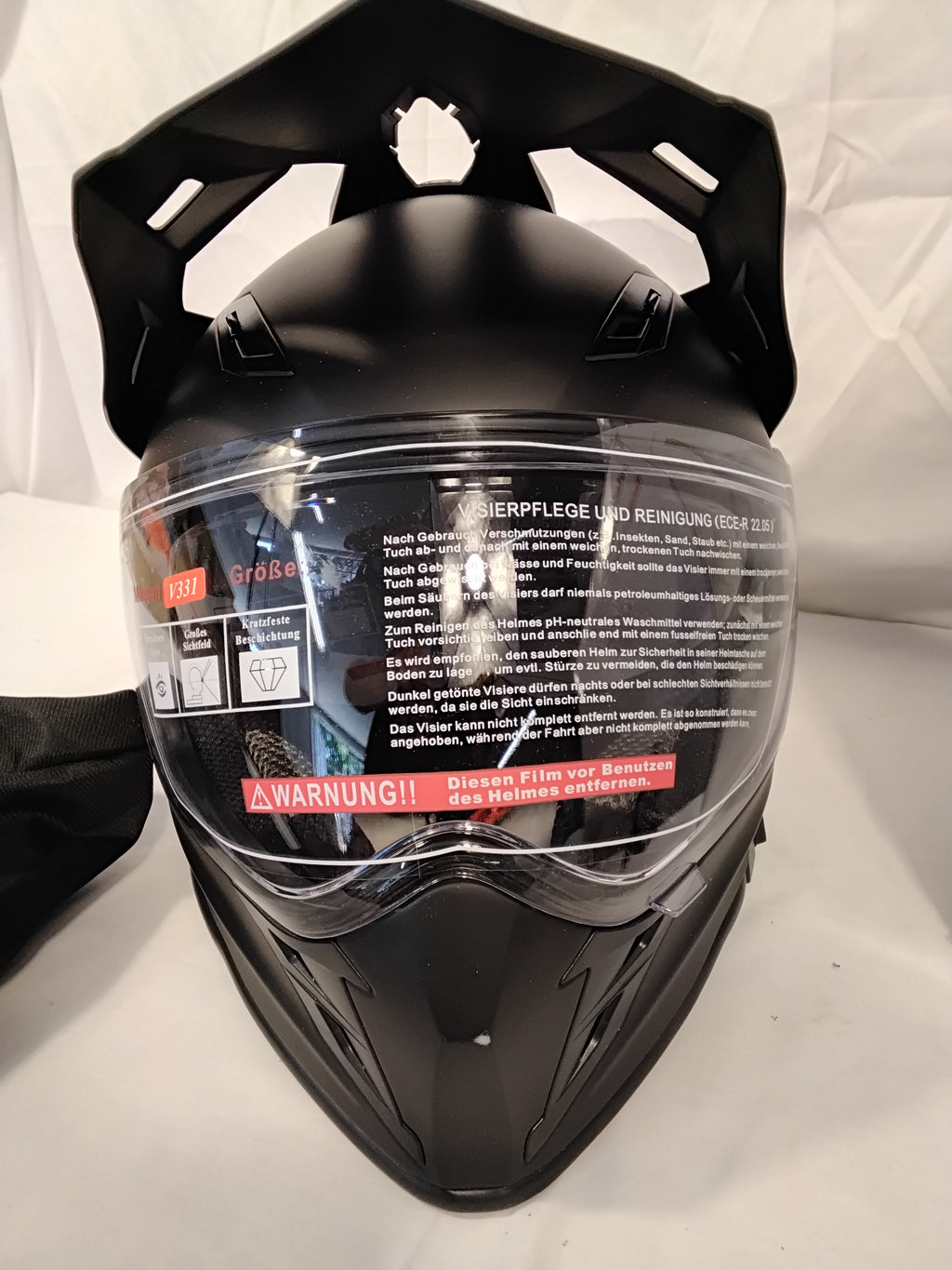 Casco Integrale Adventure ProtectWEAR V331 Nero Opaco con Doppia Visiera | Buone Condizioni