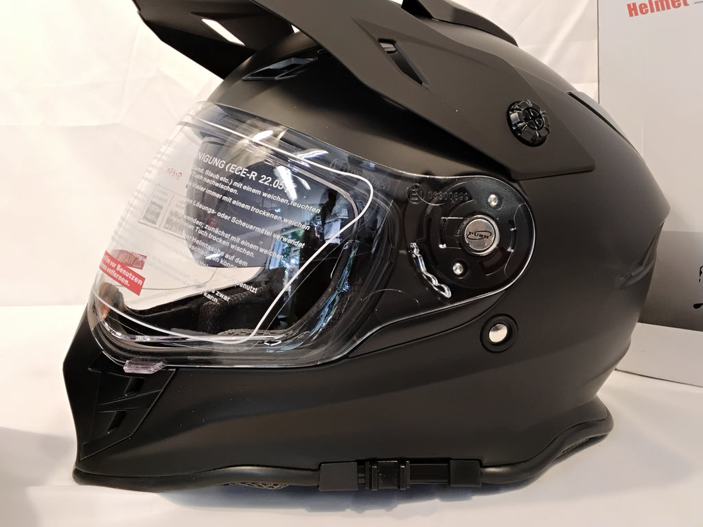 Casco Integrale Adventure ProtectWEAR V331 Nero Opaco con Doppia Visiera | Buone Condizioni
