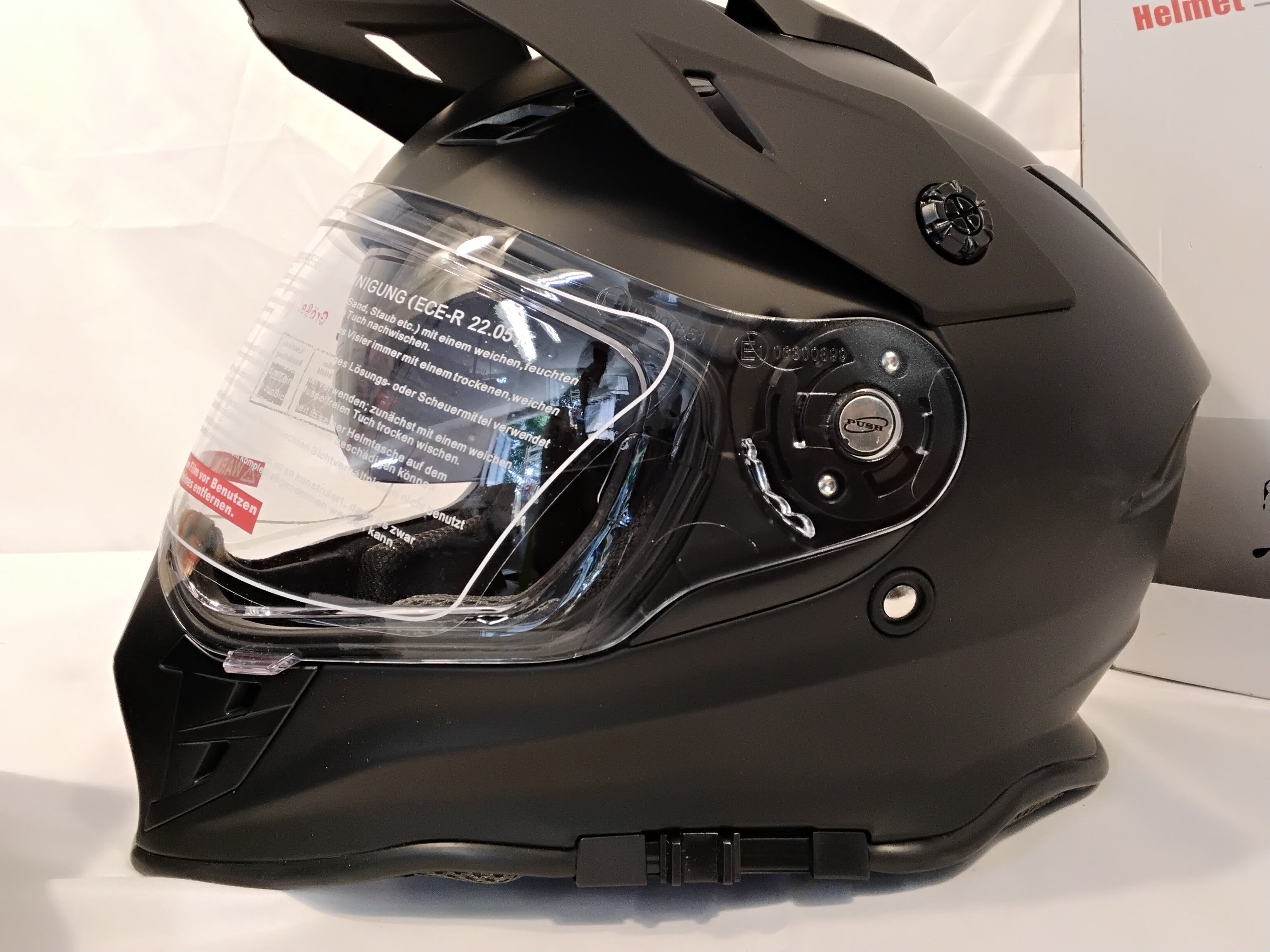 Casco Integrale Adventure ProtectWEAR V331 Nero Opaco con Doppia Visiera | Buone Condizioni