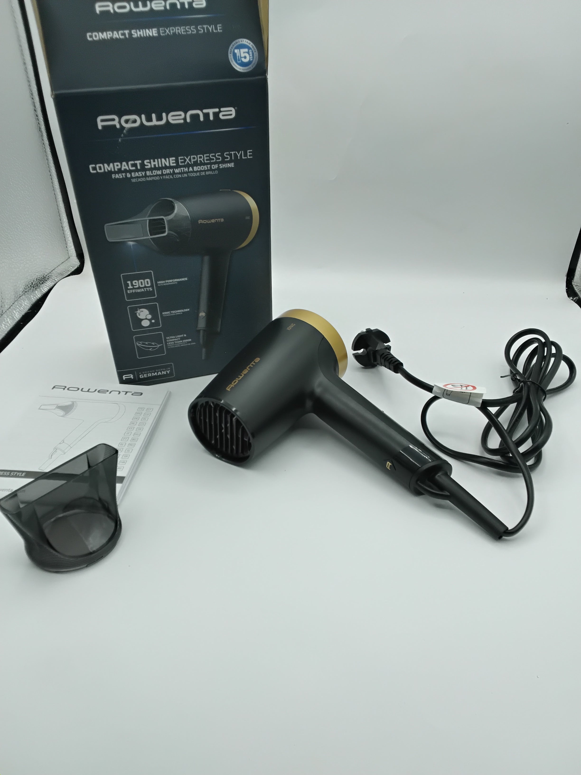 Rowenta Compact Shine Express Style Phon compatto e leggero/Nuovo