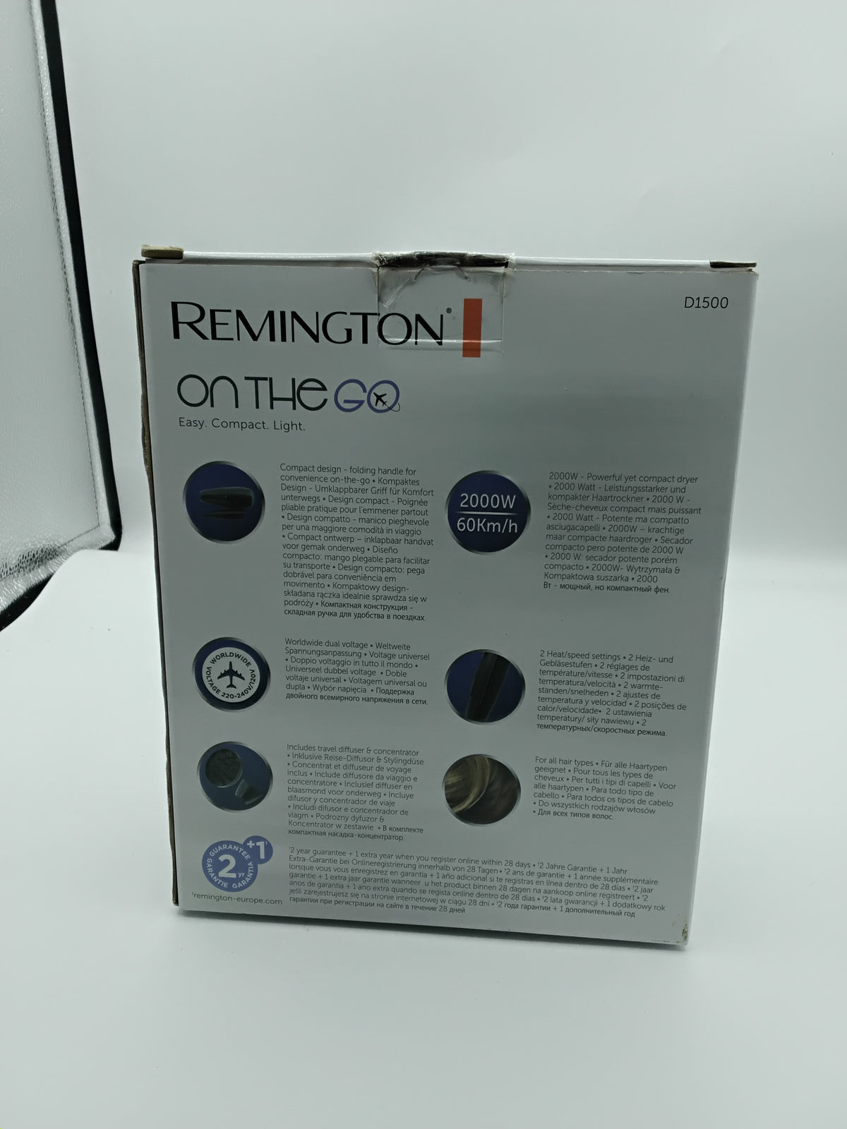 Remington On The Go D1500 2000W Asciugacapelli | Nuovo