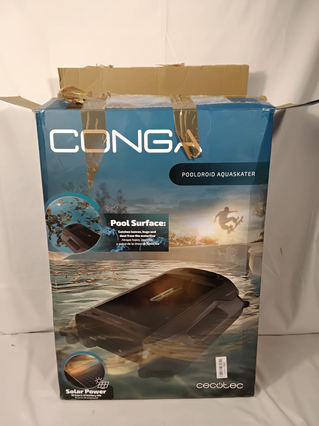 Cecotec Conga Pooldroid Aquaskater – Robot Pulitore di Superficie per Piscine A Alimentazione Solare (Usato)