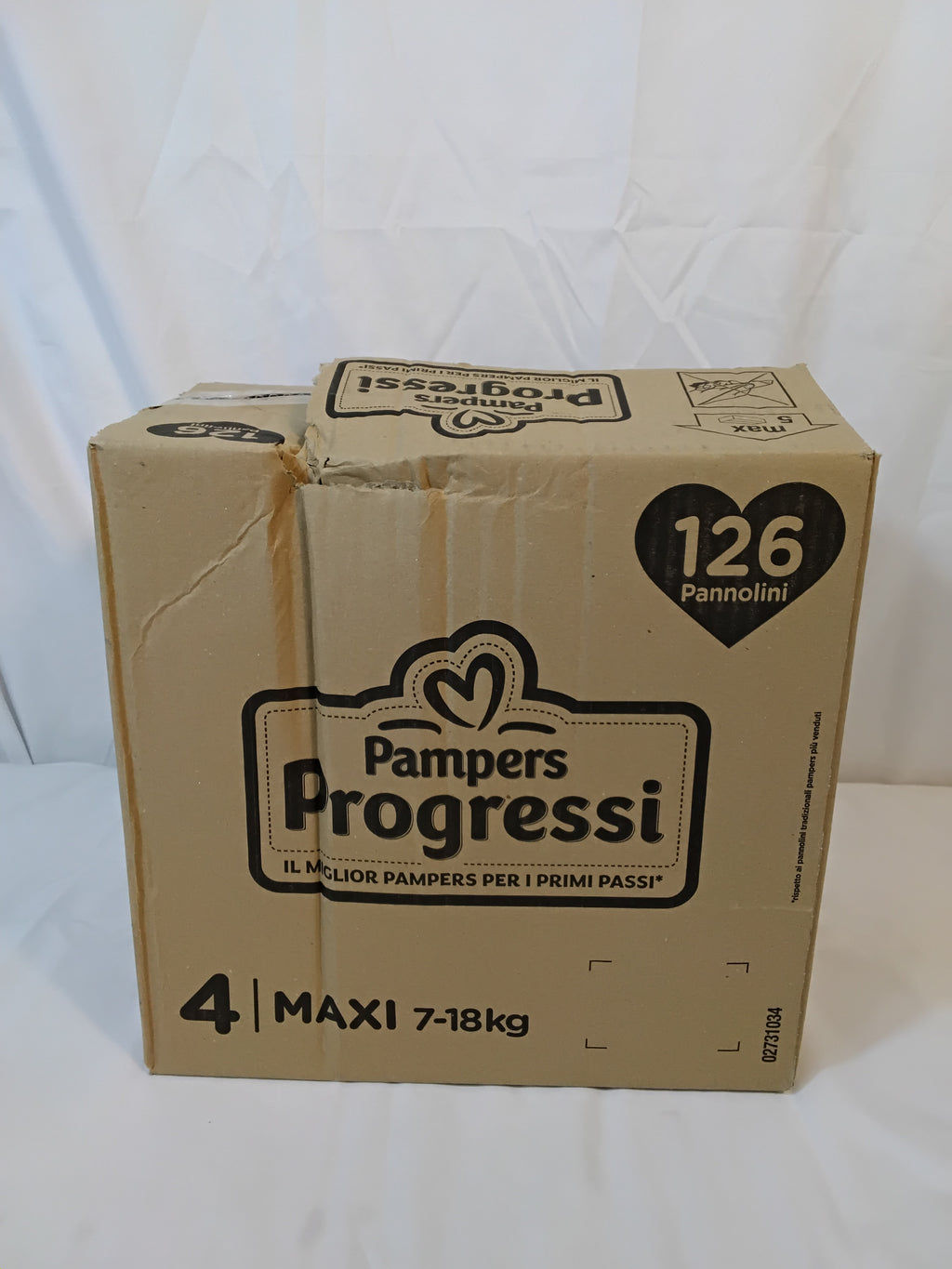 PAMPERS Progressi | Taglia 4 Maxi | 126 Pannolini Totali | 6 Confezioni | Nuovi