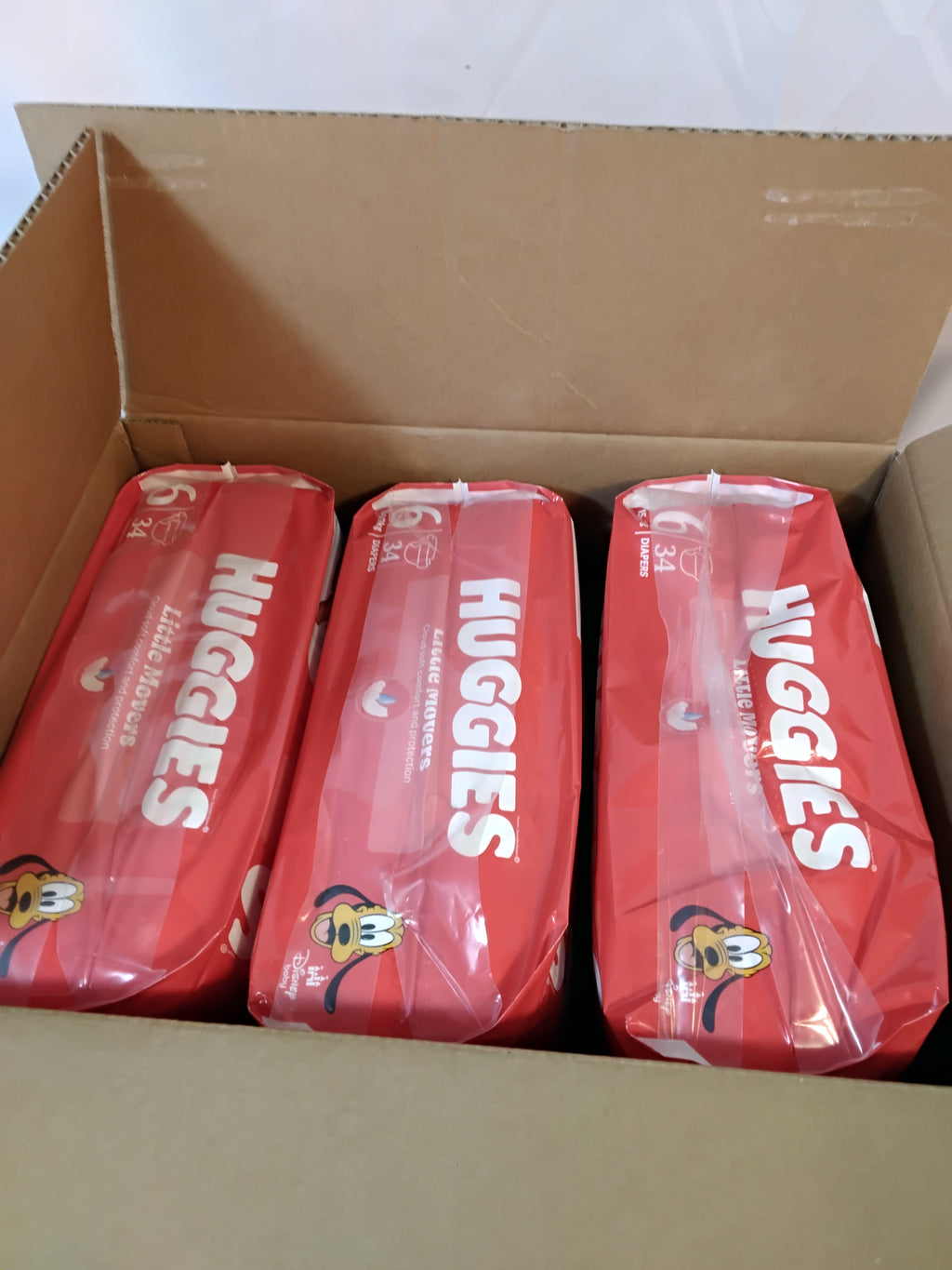 Huggies Little Movers Taglia 6 (15-30 kg) | Cartone da 3 Pacchi (102 Pannolini) | Nuovo