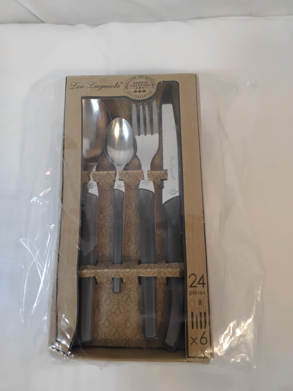 Lou Laguiole Tradition Set Posate 24 Pezzi Grigio | 6 Persone | Nuovo