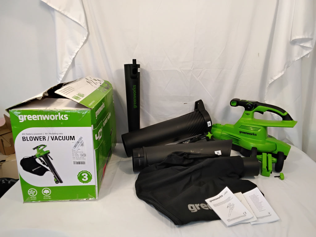 Greenworks 40V Soffiatore / Aspiratore Foglie Brushless | 370 km/h | Pari al Nuovo