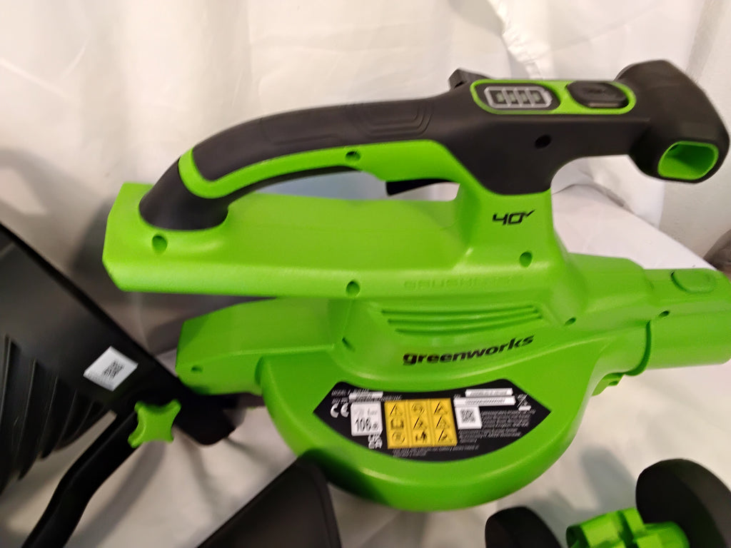 Greenworks 40V Soffiatore / Aspiratore Foglie Brushless | 370 km/h | Pari al Nuovo