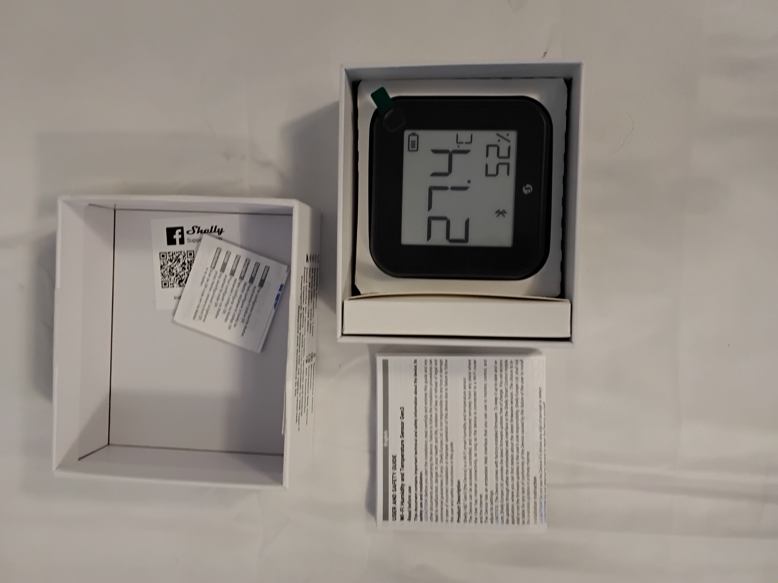 Shelly H&amp;T Gen3 Sensore Smart Wi-Fi Temperatura e Umidità Nero | Nuovo