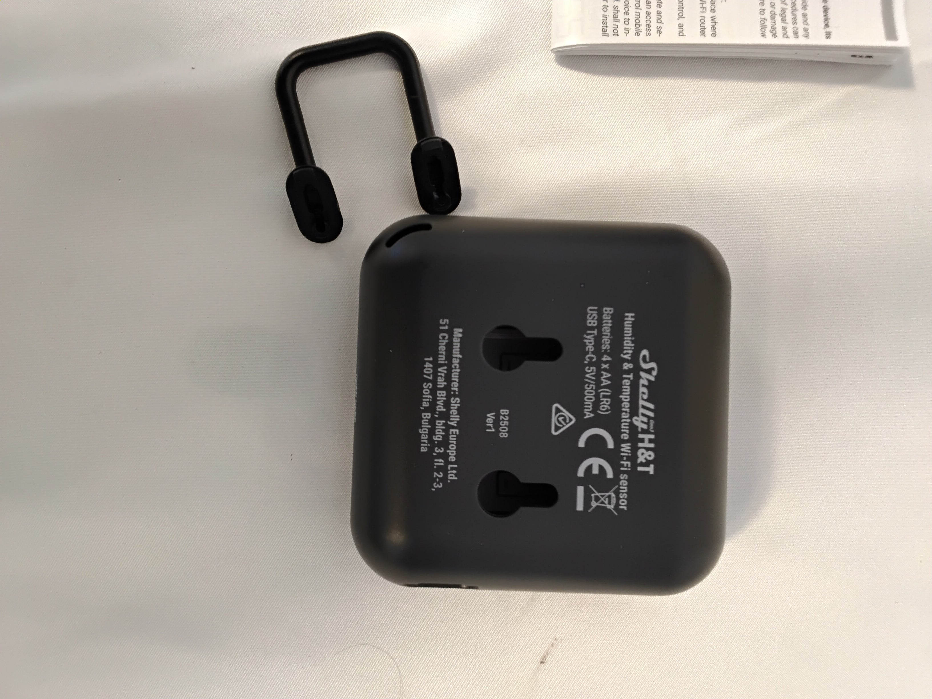 Shelly H&amp;T Gen3 Sensore Smart Wi-Fi Temperatura e Umidità Nero | Nuovo