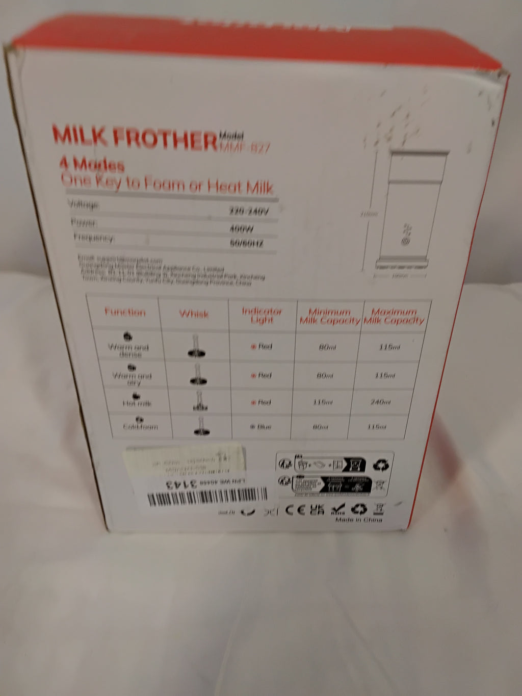 Morpilot Milk Frother MMF-827 Montalatte Elettrico 4 in 1 240 ml 400W | Nuovo