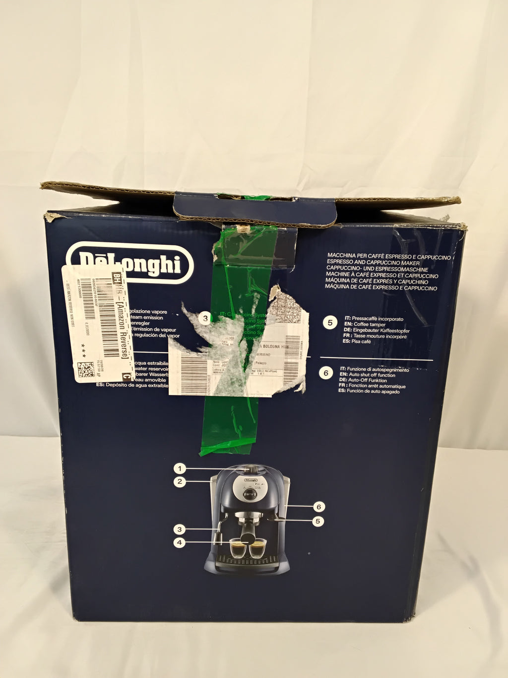 De’Longhi EC201.CD.B Macchina da Caffè Espresso e Cappuccino | 1100W | 15 Bar | Cialde E.S.E. e Macinato Nuova testata