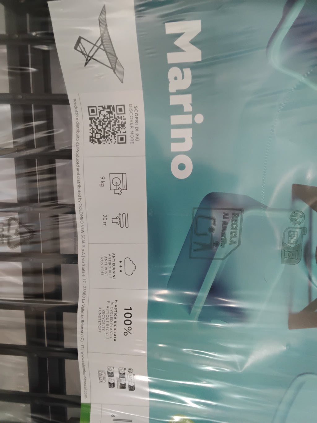 COLOMBO Marino Stendibiancheria da Pavimento in Resina 20 m | 9 kg | Nuovo