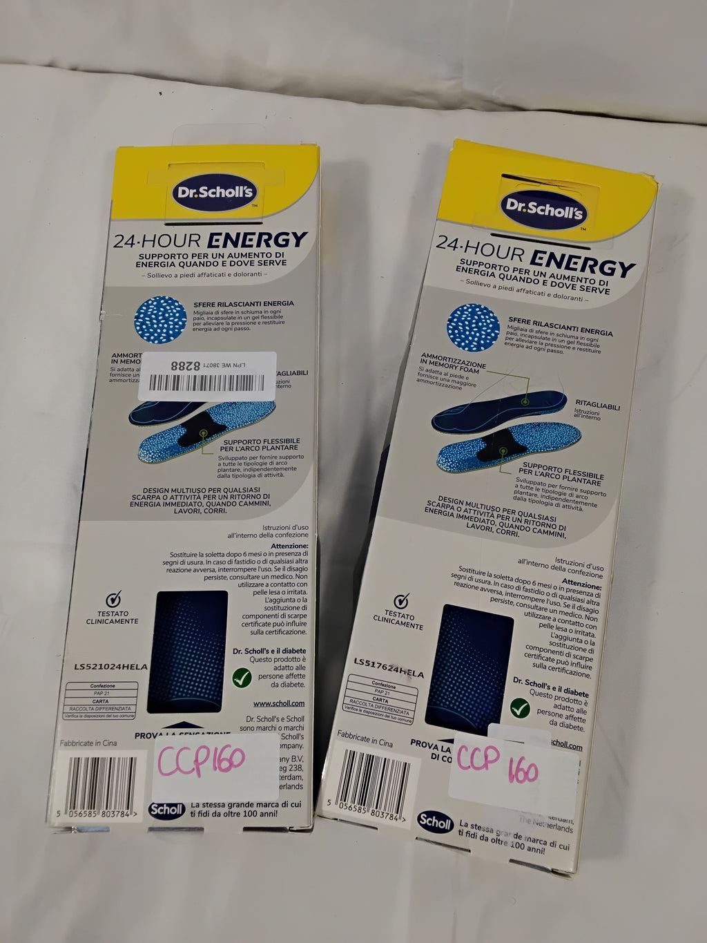 Dr. Scholl's 24-Hour Energy Solette Multifunzionali Large 40-47,5 con Boosting Beads e Memory Foam | 2 Paia Nuove