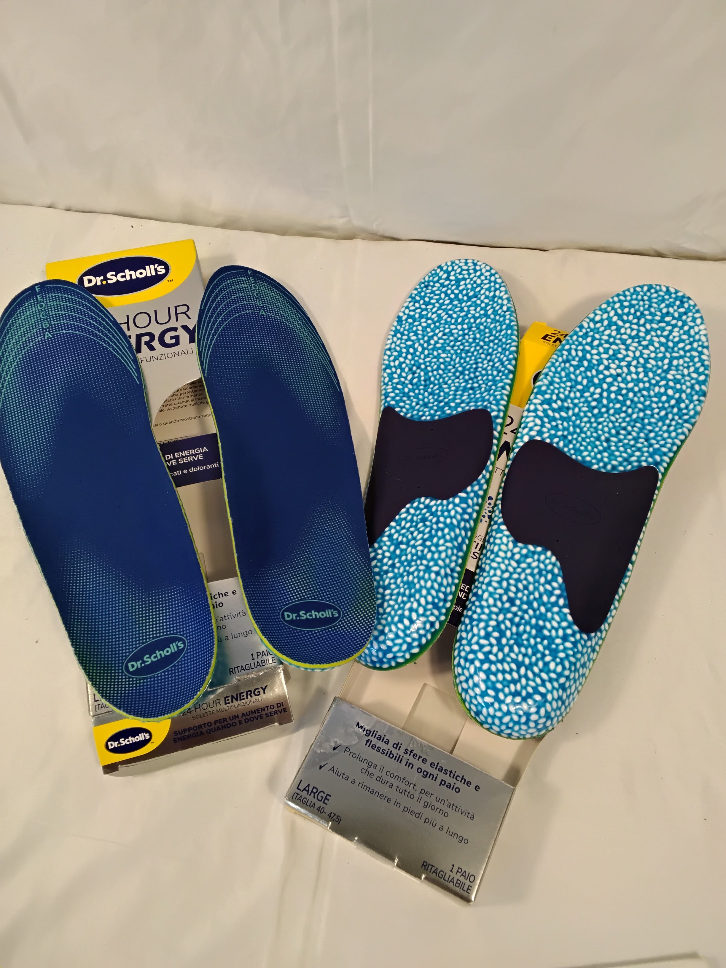 Dr. Scholl's 24-Hour Energy Solette Multifunzionali Large 40-47,5 con Boosting Beads e Memory Foam | 2 Paia Nuove
