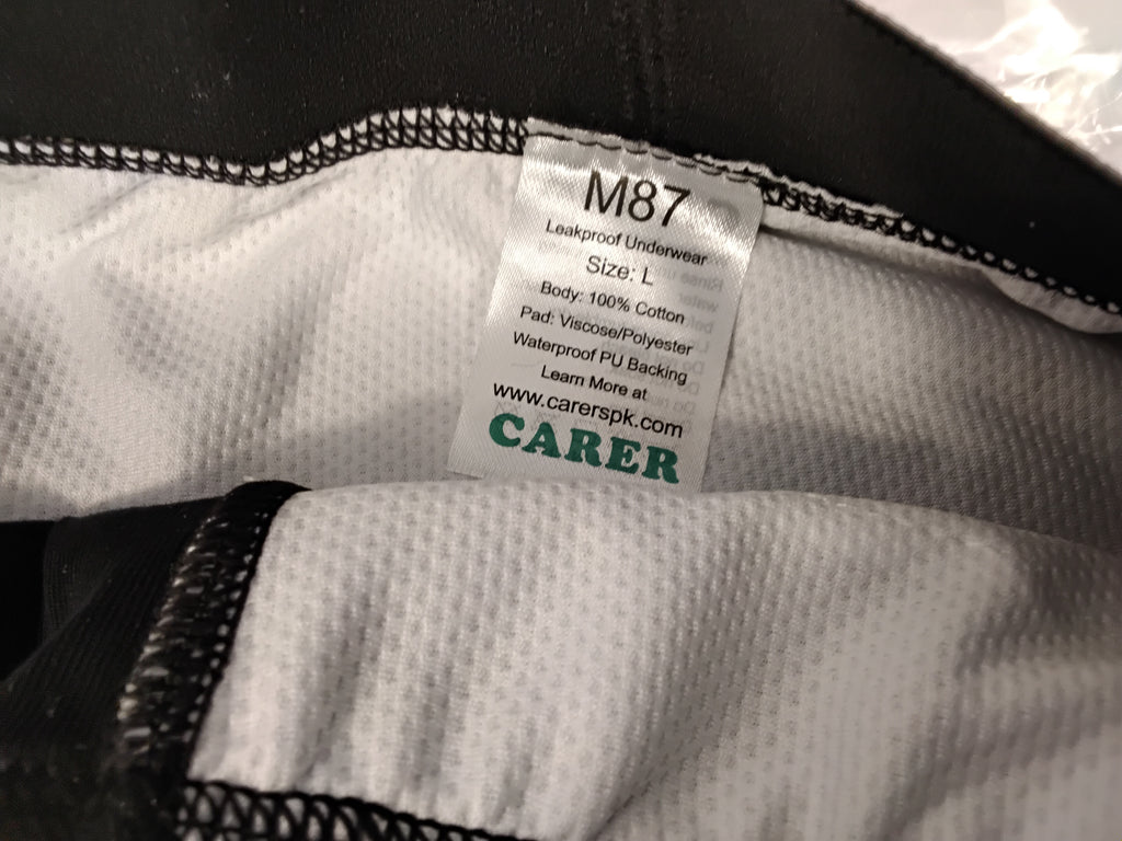 CARER M87 Leakproof Underwear Mutande Uomo Impermeabili Antifuga Taglia L in Cotone | 2 Pezzi Nuovi