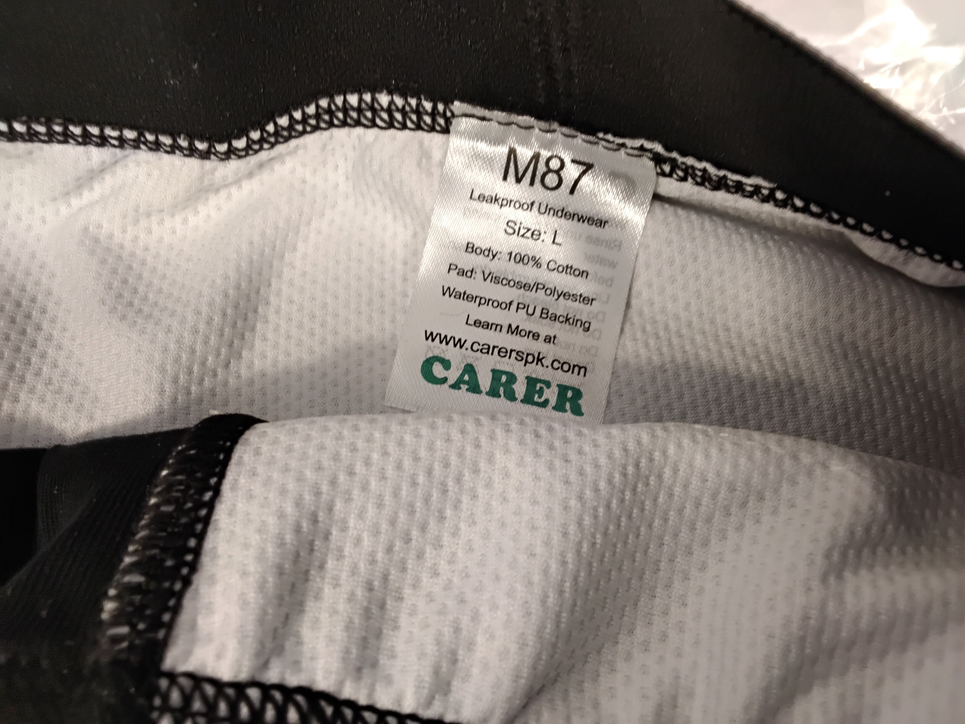 CARER M87 Leakproof Underwear Mutande Uomo Impermeabili Antifuga Taglia L in Cotone | 2 Pezzi Nuovi
