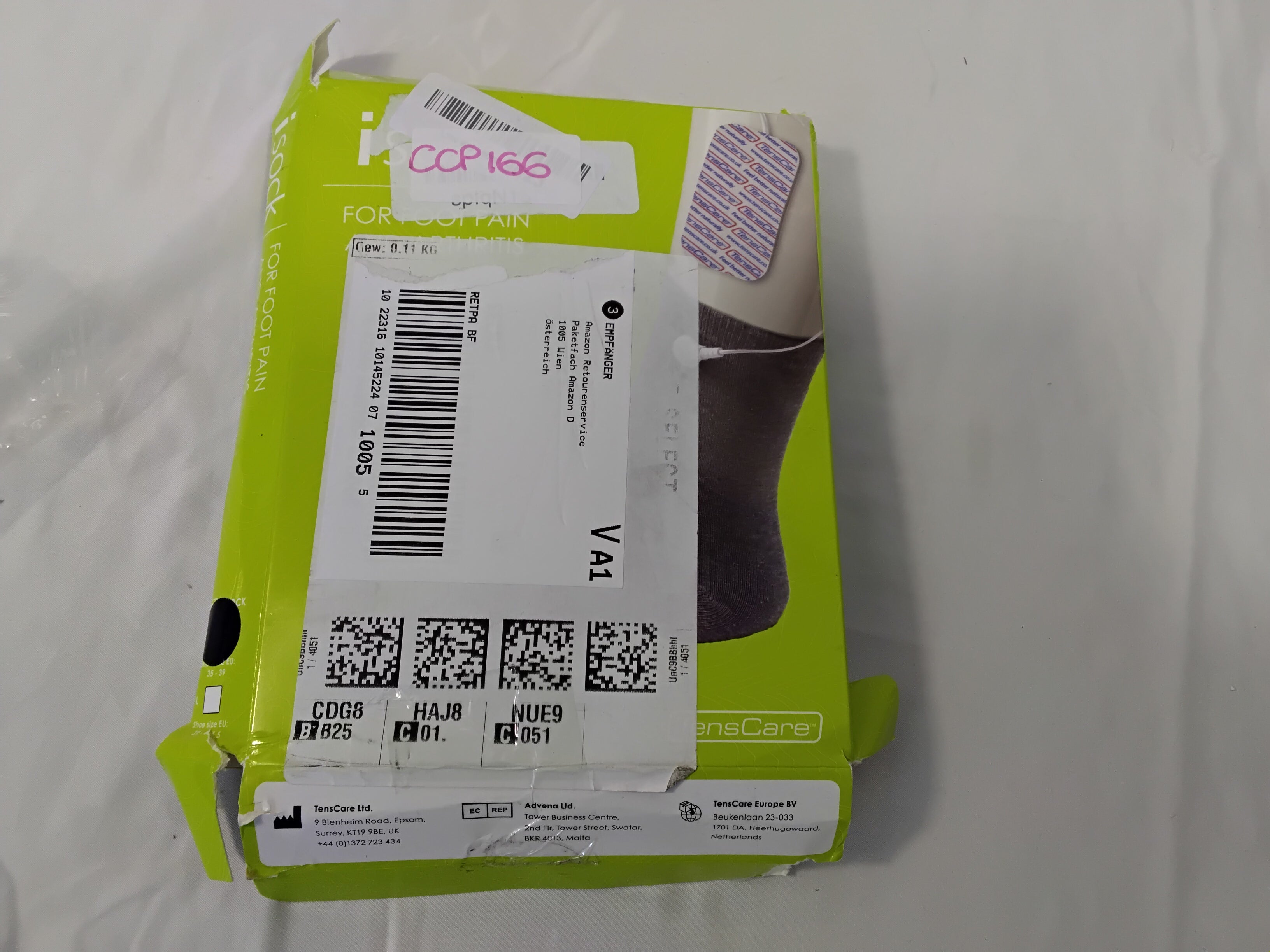 TensCare iSock Elettrodo Calzino Conduttivo per TENS/EMS per Dolore ai Piedi e Artrite | Nuovo