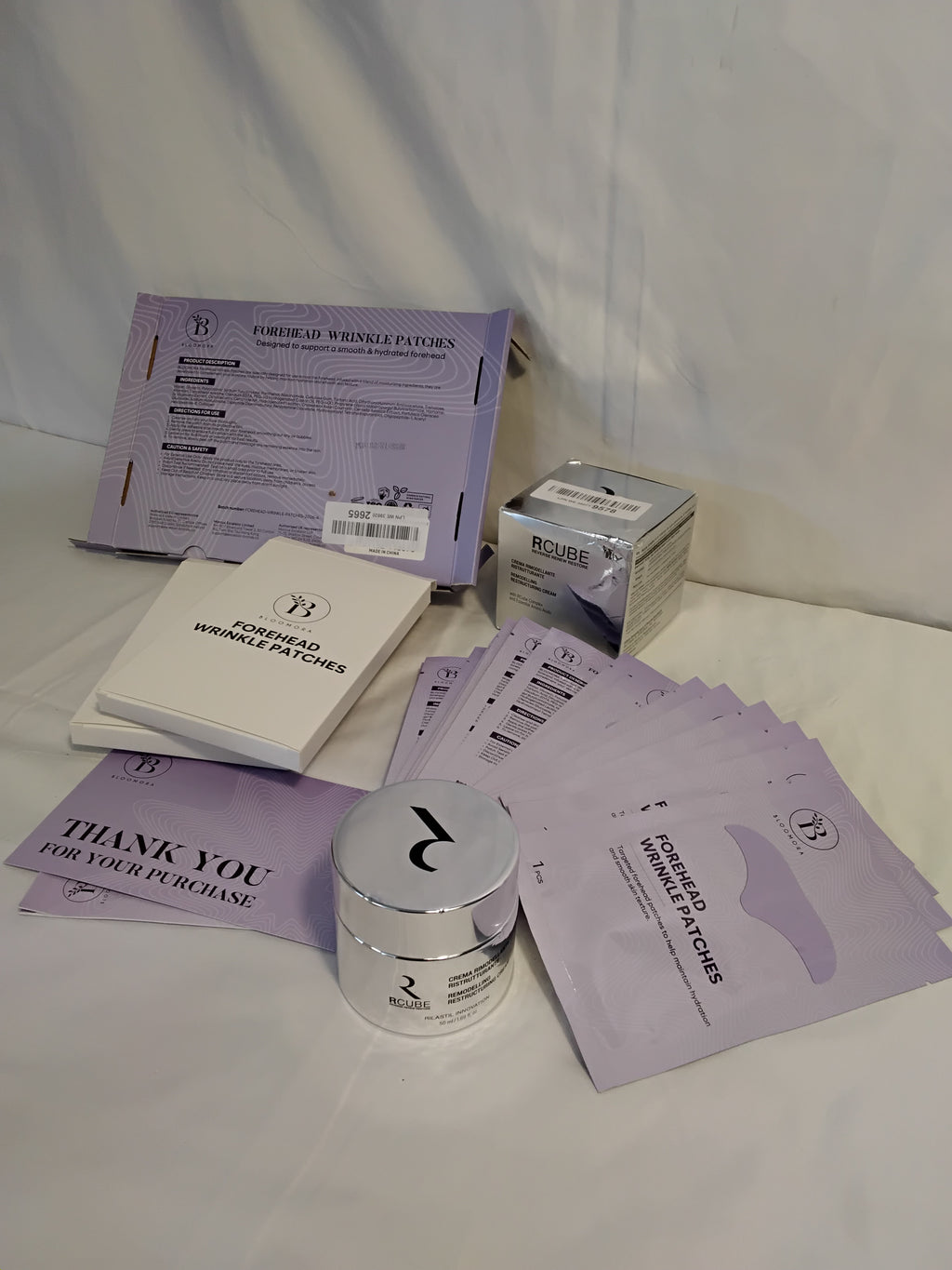 BLOOMORA Forehead Wrinkle 16 Patches Cerotti Antirughe Fronte + RILASTIL RCUBE Crema Rimodellante Ristrutturante 50 ml | Nuovi